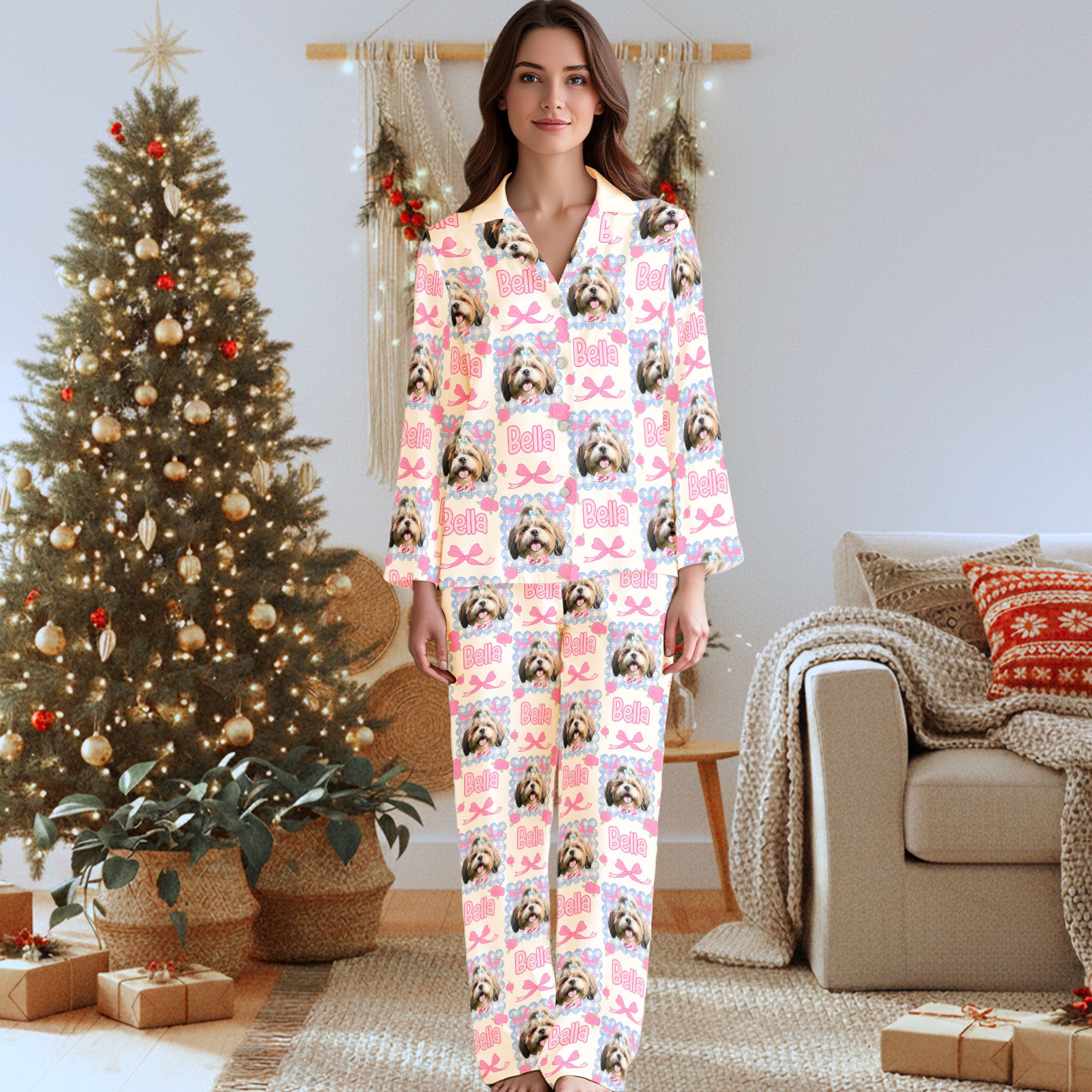 Custom Face Pajamas With Pets – Personalized Christmas PJs for Dog Owners, Funny Holiday Gift