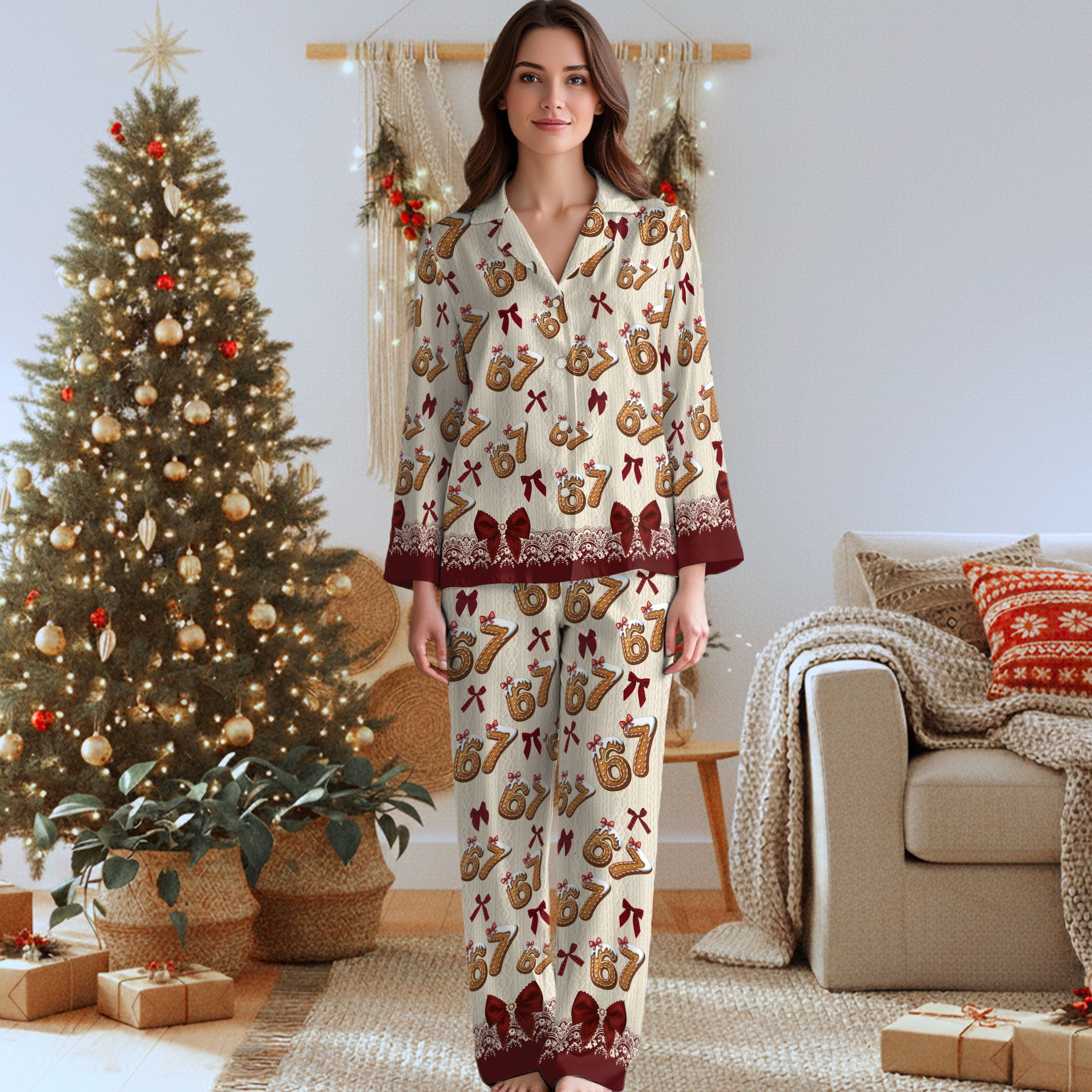 Festive Women’s Holiday Pajamas 6 7 – Cozy Christmas Sleep Set