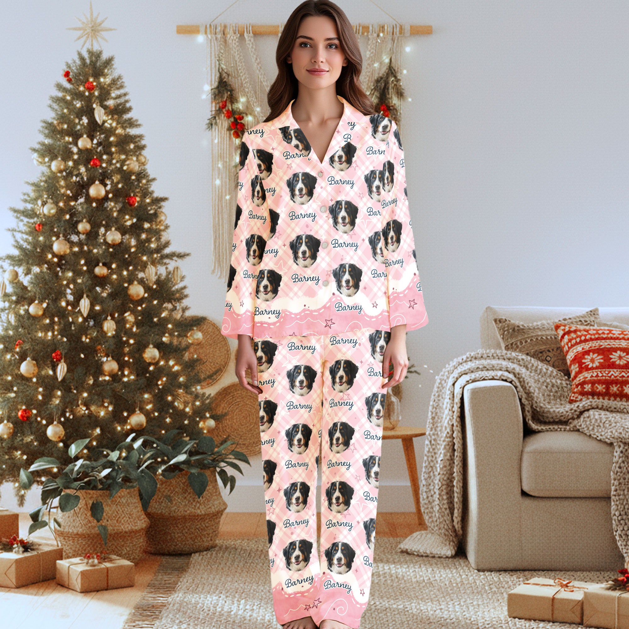 Custom Pet Face Sleepwear – Personalized Dog Print Pajamas