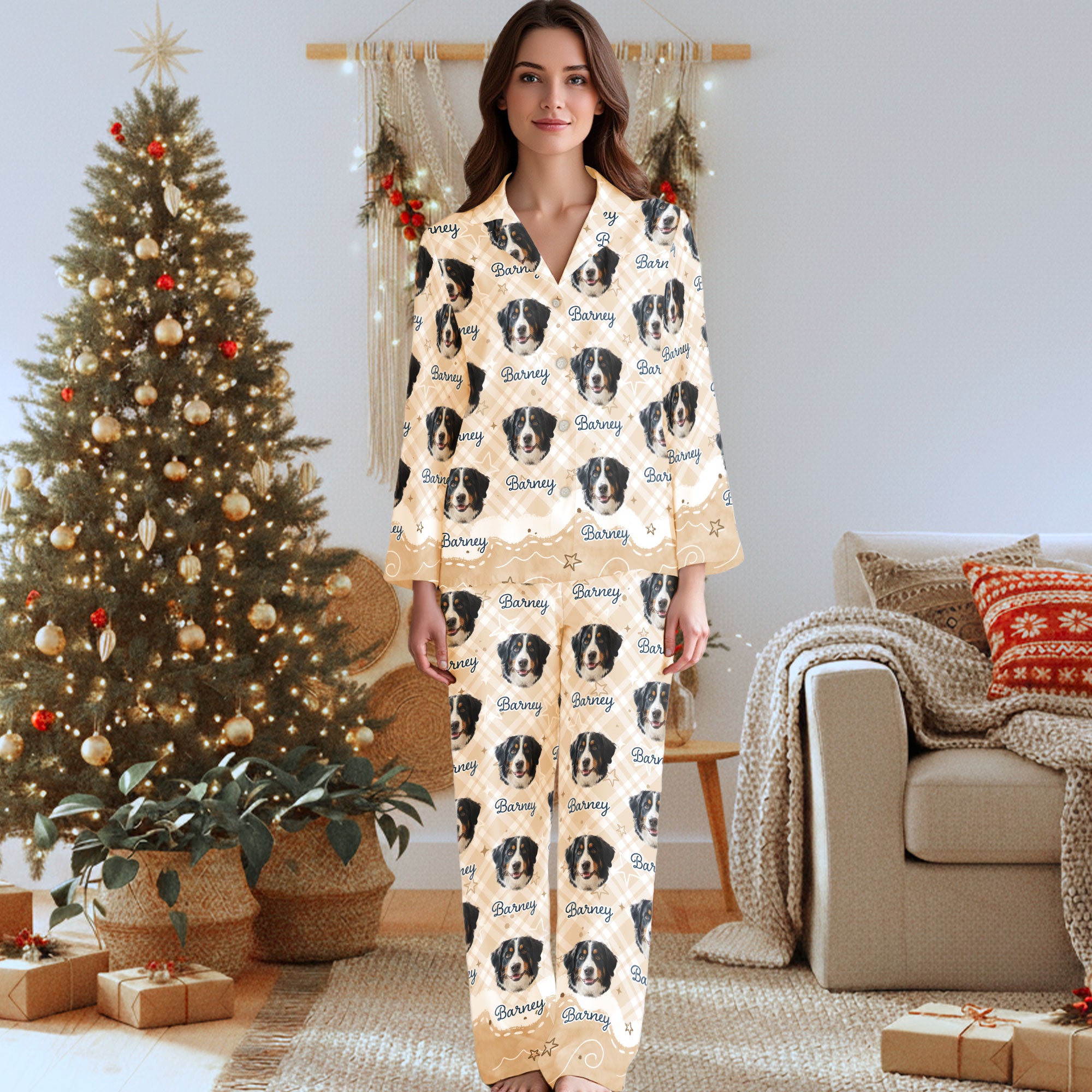 Cute Custom Pet Pajamas – Personalized Dog Face Outfit