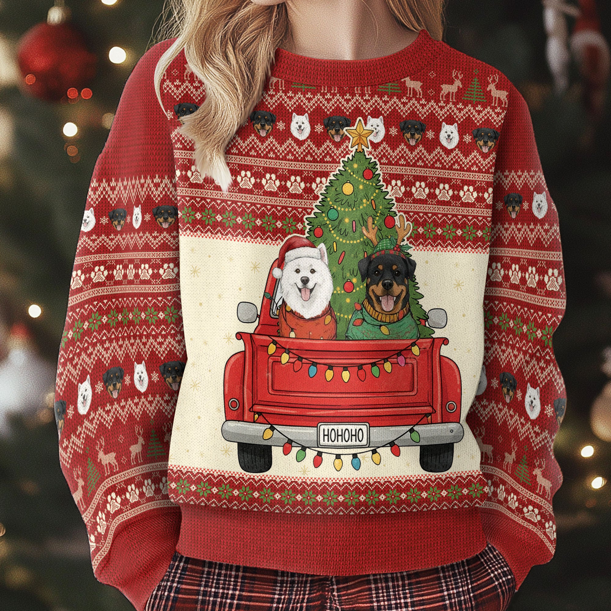 Custom Face Dog Christmas Sweater – Funny Ugly Xmas Sweater for Dog Dad, Personalized Holiday Gift