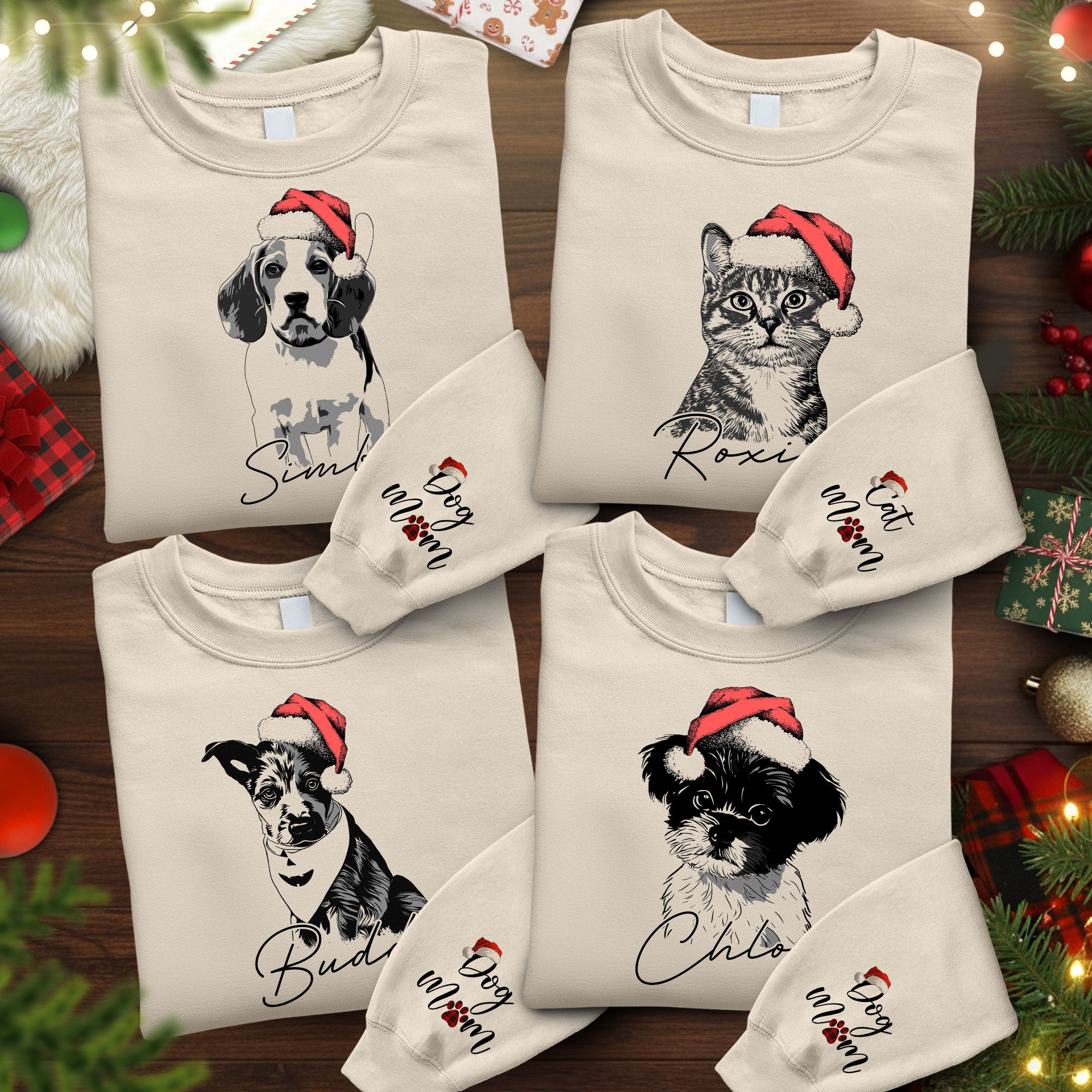 Custom Pet Christmas Sweatshirt – Personalized Dog Photo Shirt, Cozy Gift for Dog Lovers
