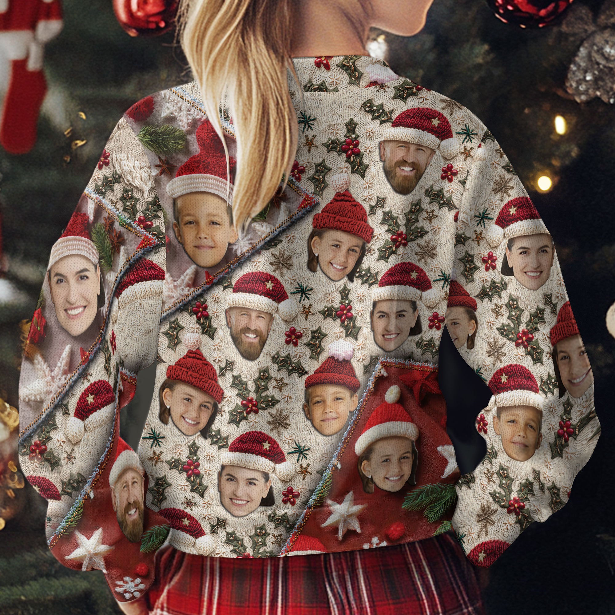 Personalized Ugly Christmas Sweater – Custom Photo Holiday Sweatshirt for Family Gifts