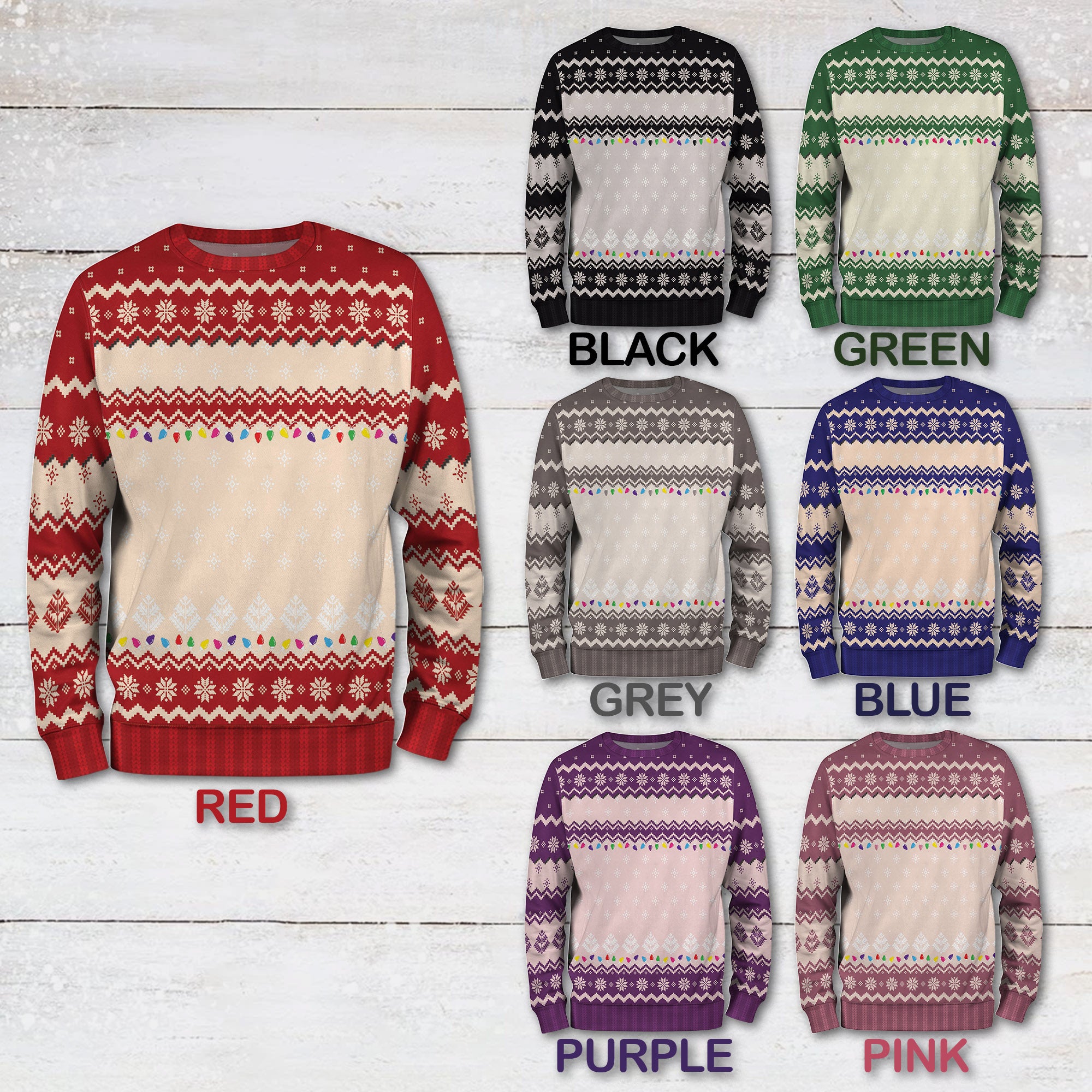 Personalized Family Name Ugly Christmas Sweater – Custom Photo Holiday Sweatshirt for Family Gift