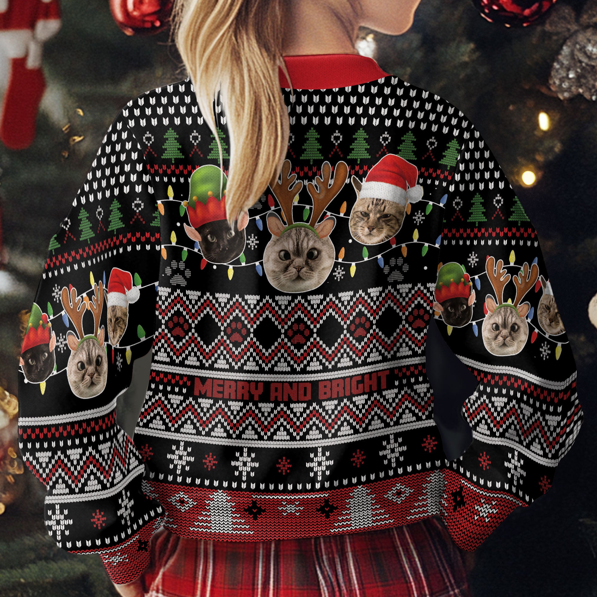 Funny Personalized Pet Photo Xmas Sweater – Custom Face Ugly Christmas Sweatshirt for Pet Lovers