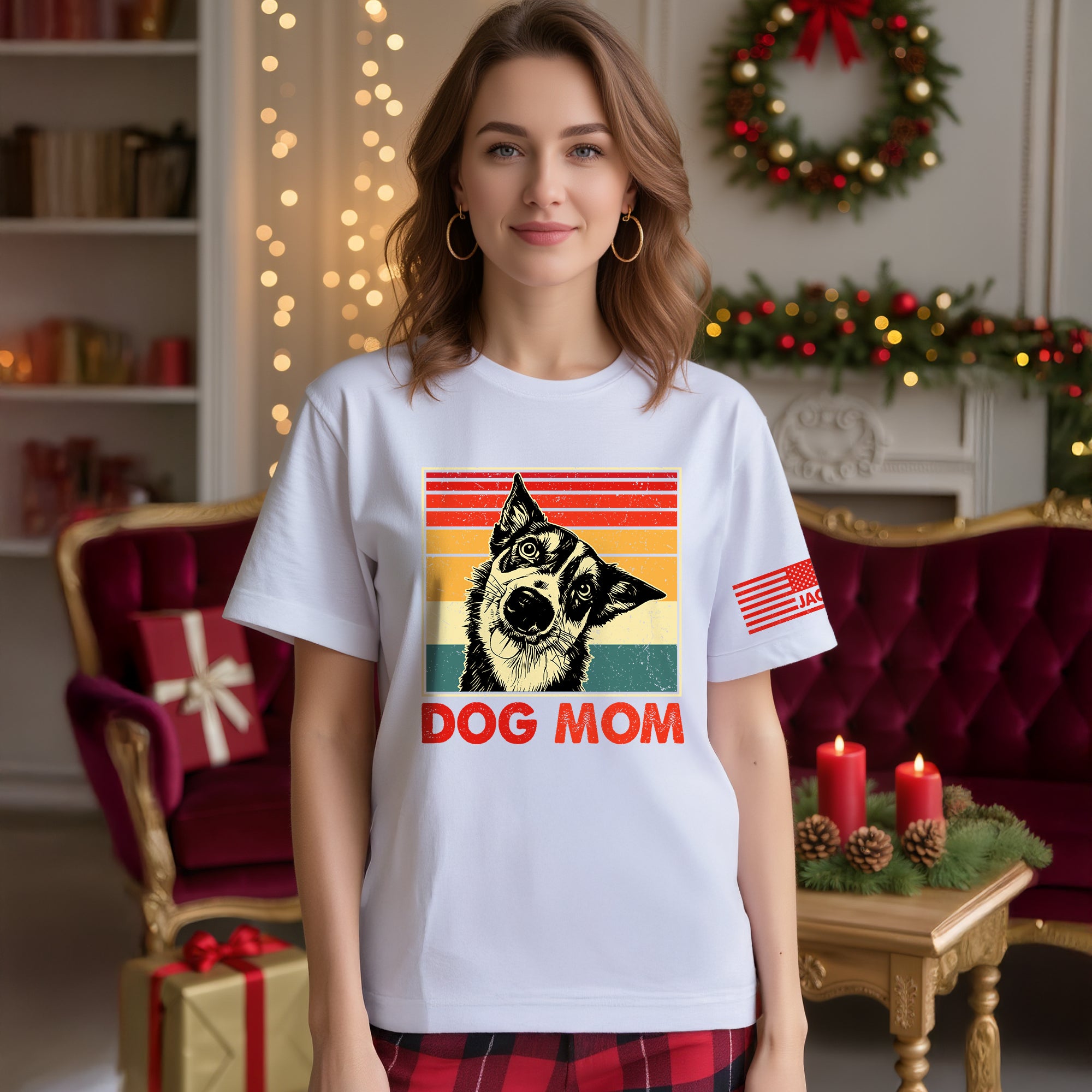 Custom Dog Dad T-Shirt – Personalized Pet Portrait Vintage Tee, Unique Gift for Dog Lovers