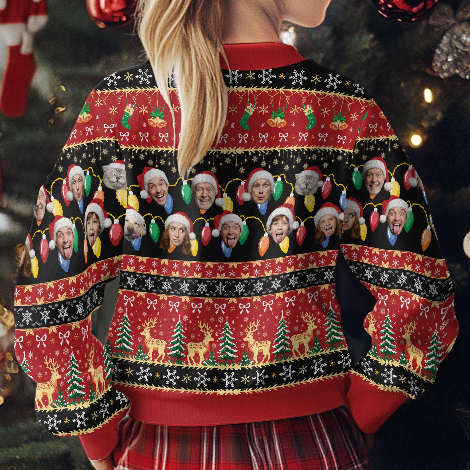 Custom Ugly Christmas Sweater – Personalized Photo Festive Knit for Family, Pets & Holiday Laughs