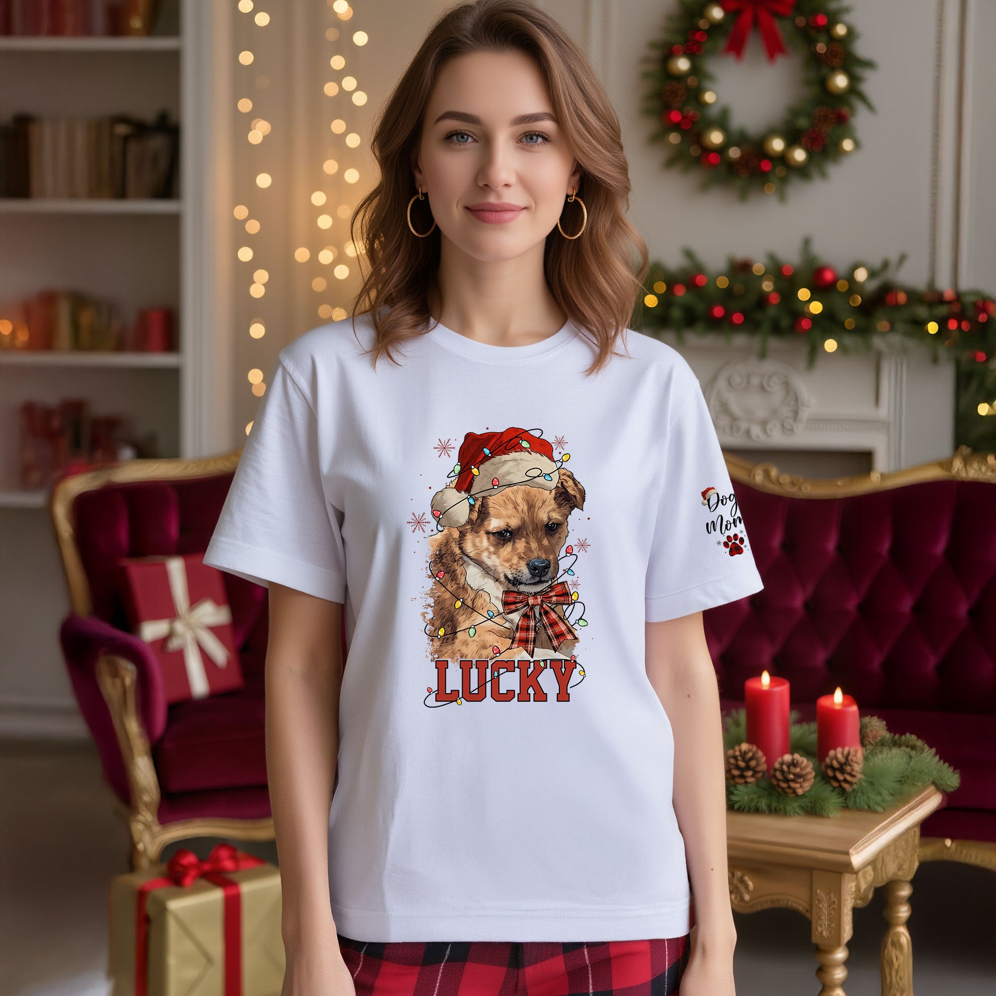 Custom Dog Shirt – Personalized Pet Photo T-Shirt, Holiday Gift for Dog Mom