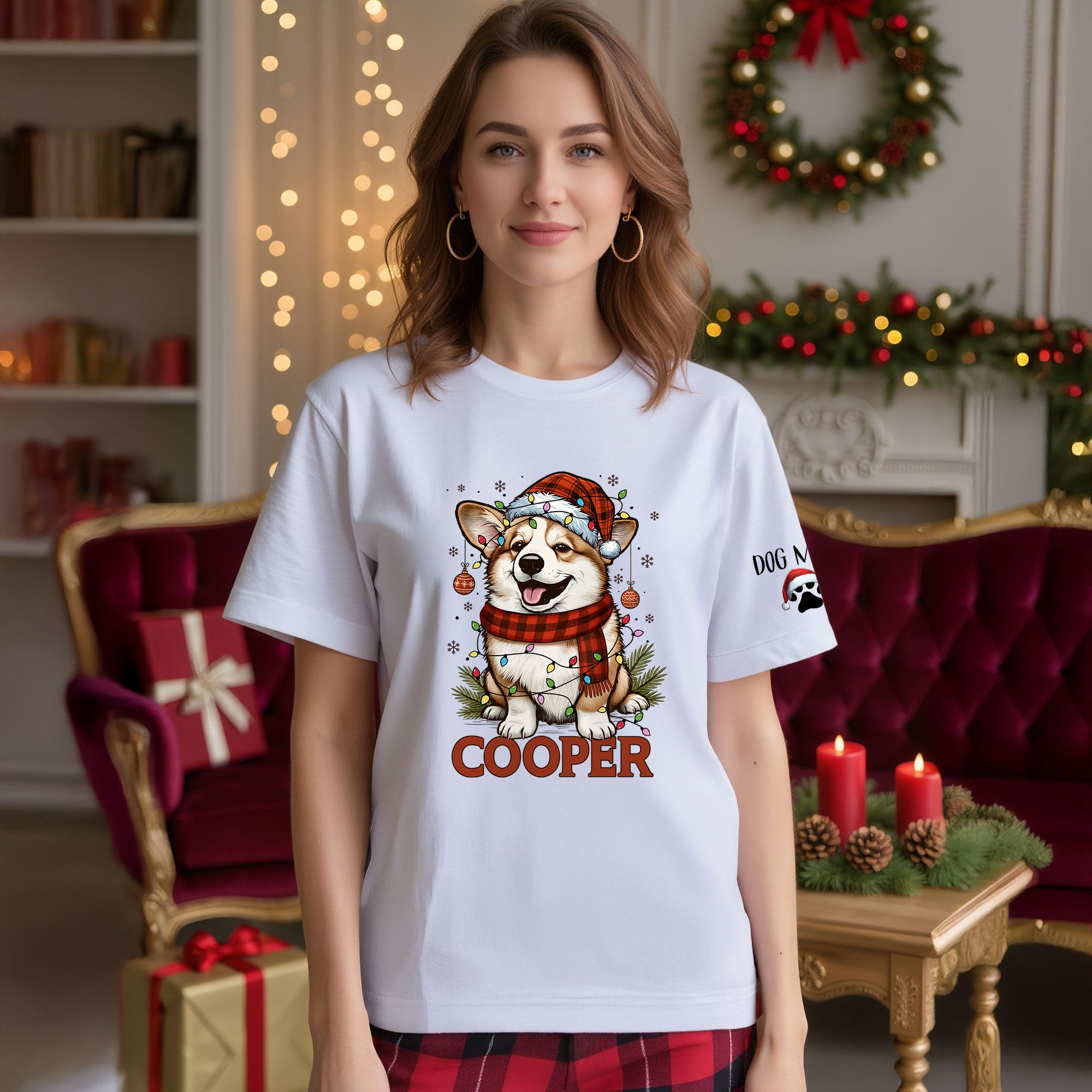 Personalized Pet Lover T-Shirt – Custom Dog Photo Christmas Shirt, Gift for Women
