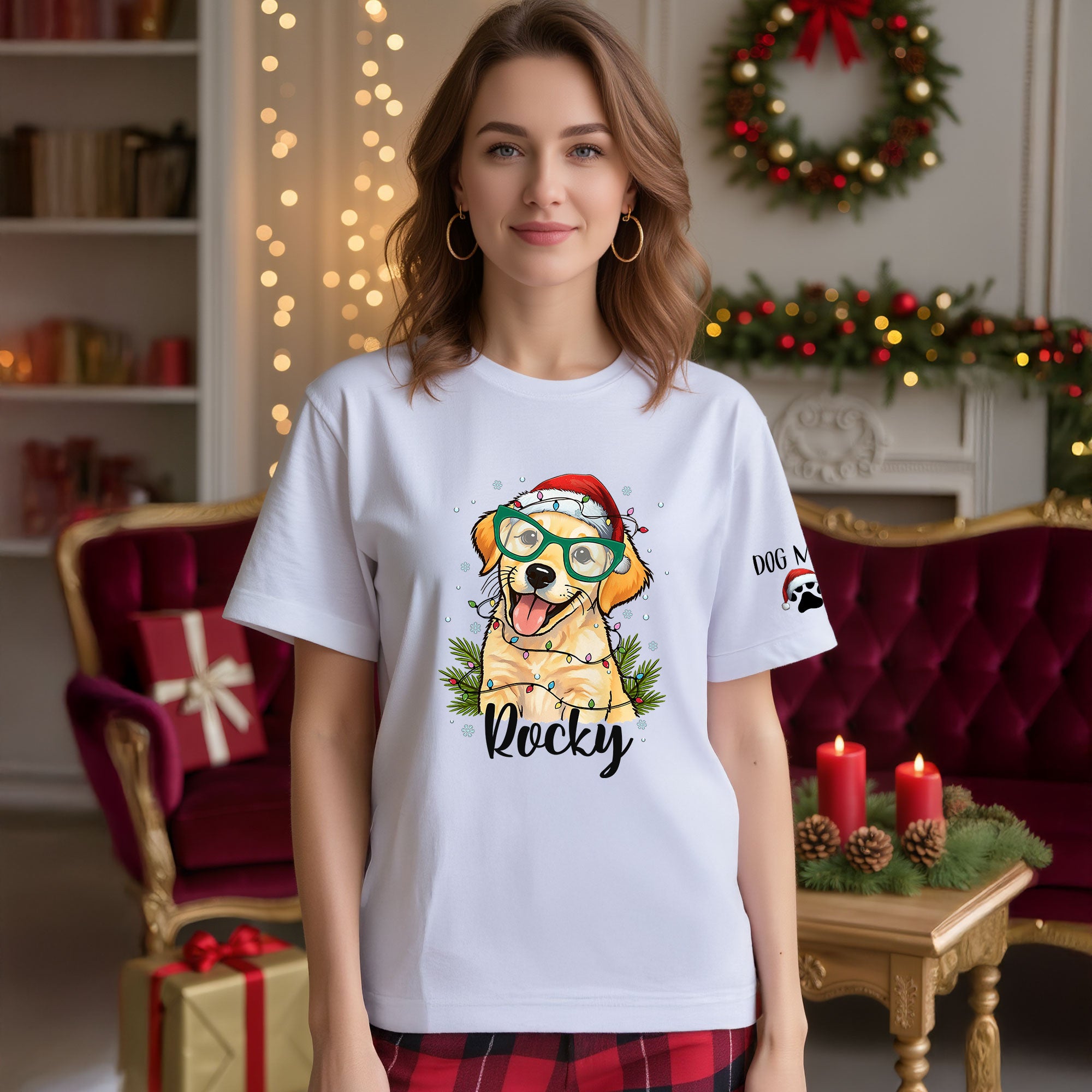 Custom Pet Christmas Shirt – Personalized Dog T-Shirt, Cute Holiday Gift for Pet Lovers