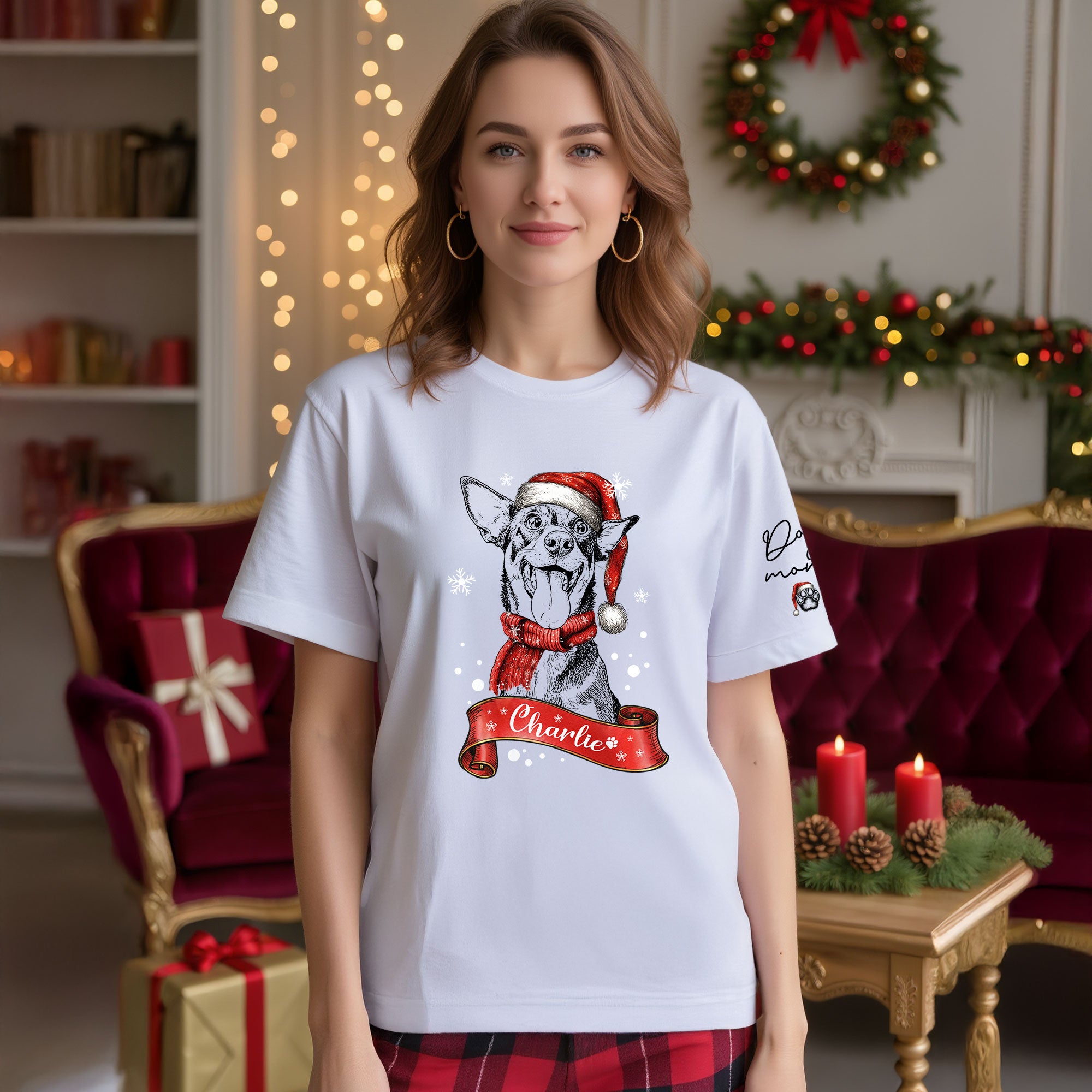 Christmas Dog T-Shirt – Custom Pet Photo Shirt, Funny Personalized Gift for Pet Lover