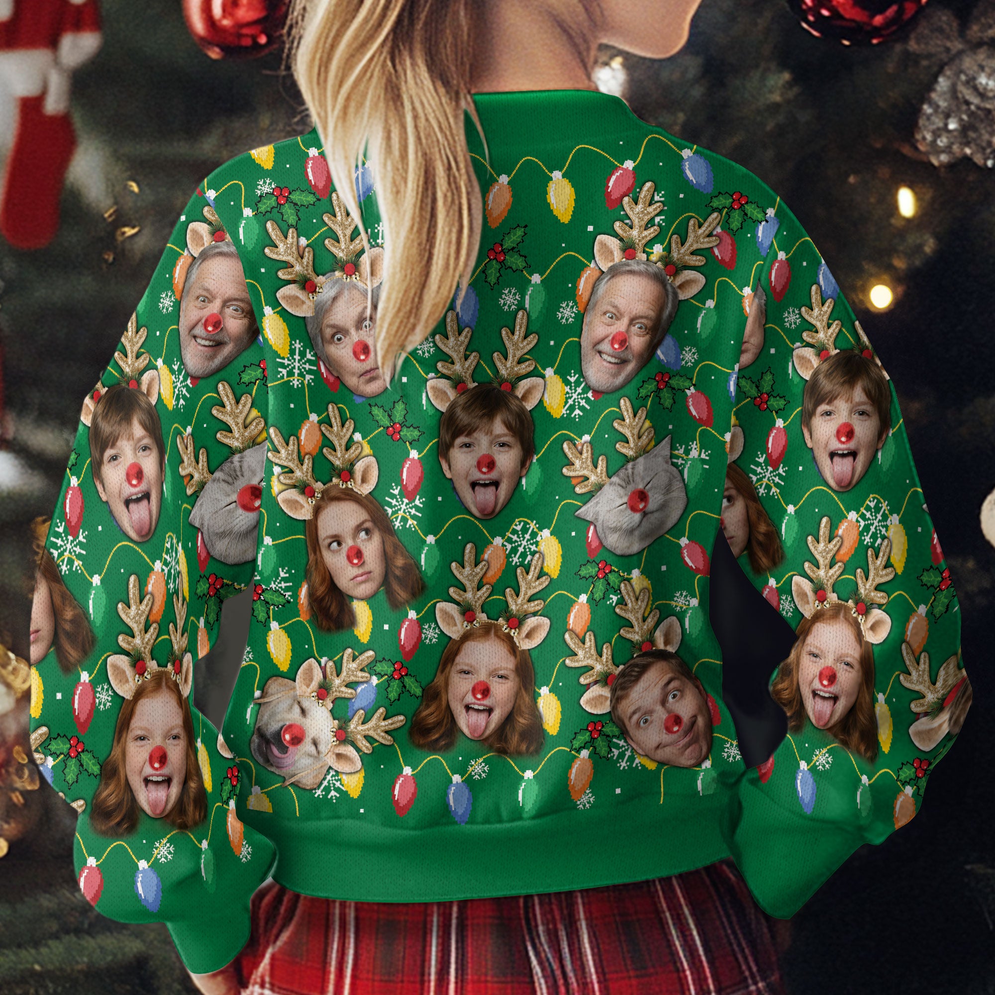 Custom Photo Ugly Christmas Sweater – Unique Family Holiday Outfit