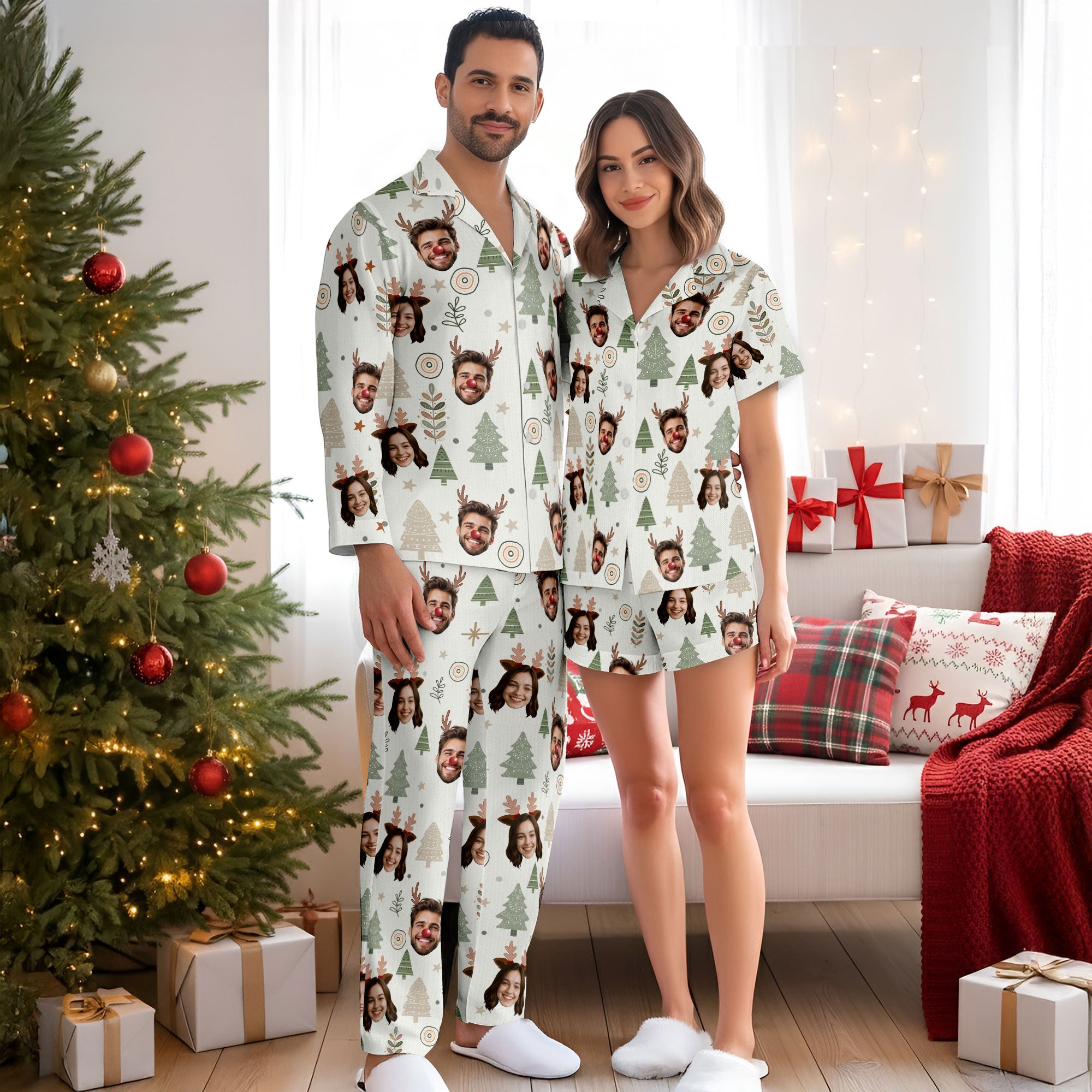 Custom Face Pajamas – Personalized Christmas PJs, Funny Matching Set for Lovers Gift