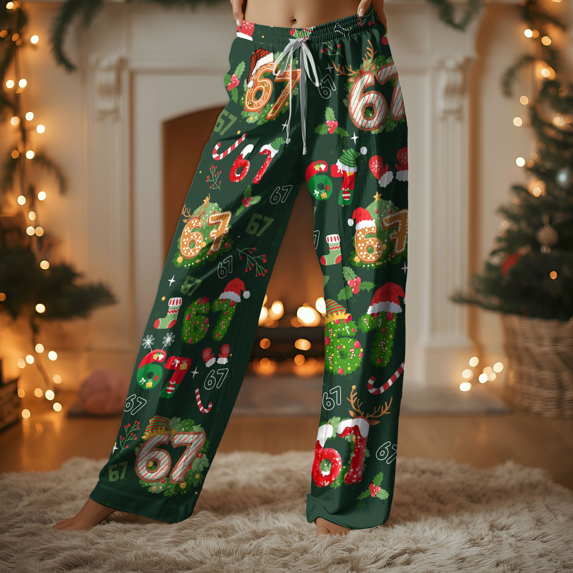 Christmas Number 67 Pajama Set – Festive Holiday Top, Pants & Socks