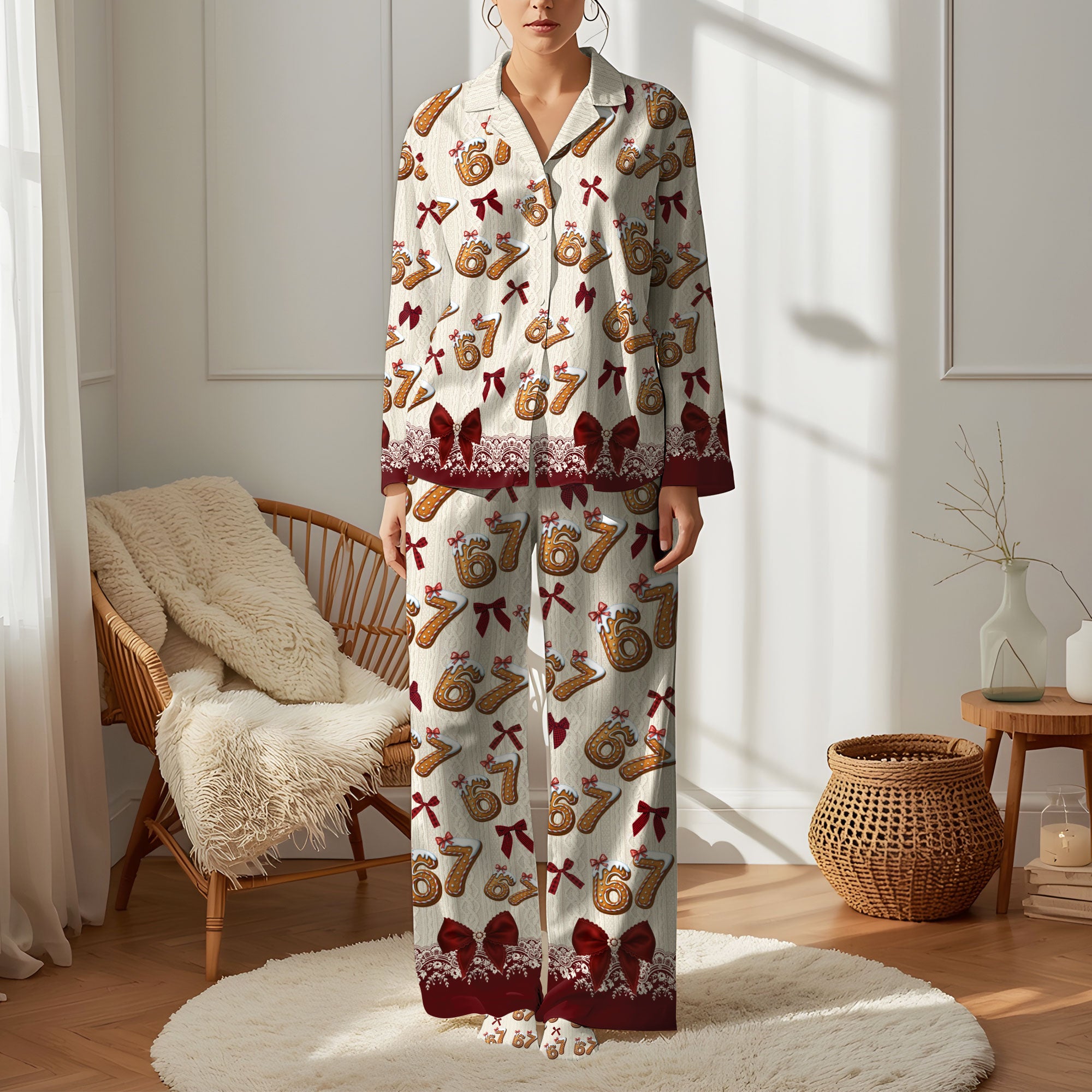 Festive Women’s Holiday Pajamas 6 7 – Cozy Christmas Sleep Set