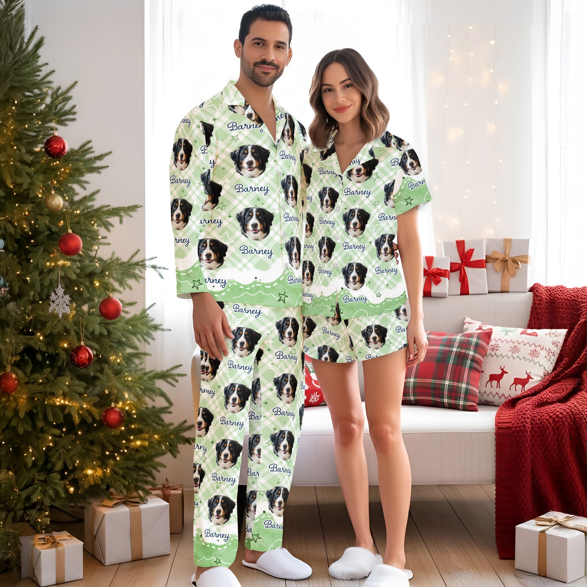 Pet Lover Custom Pajama Set – Dog Photo Printed Sleepwear