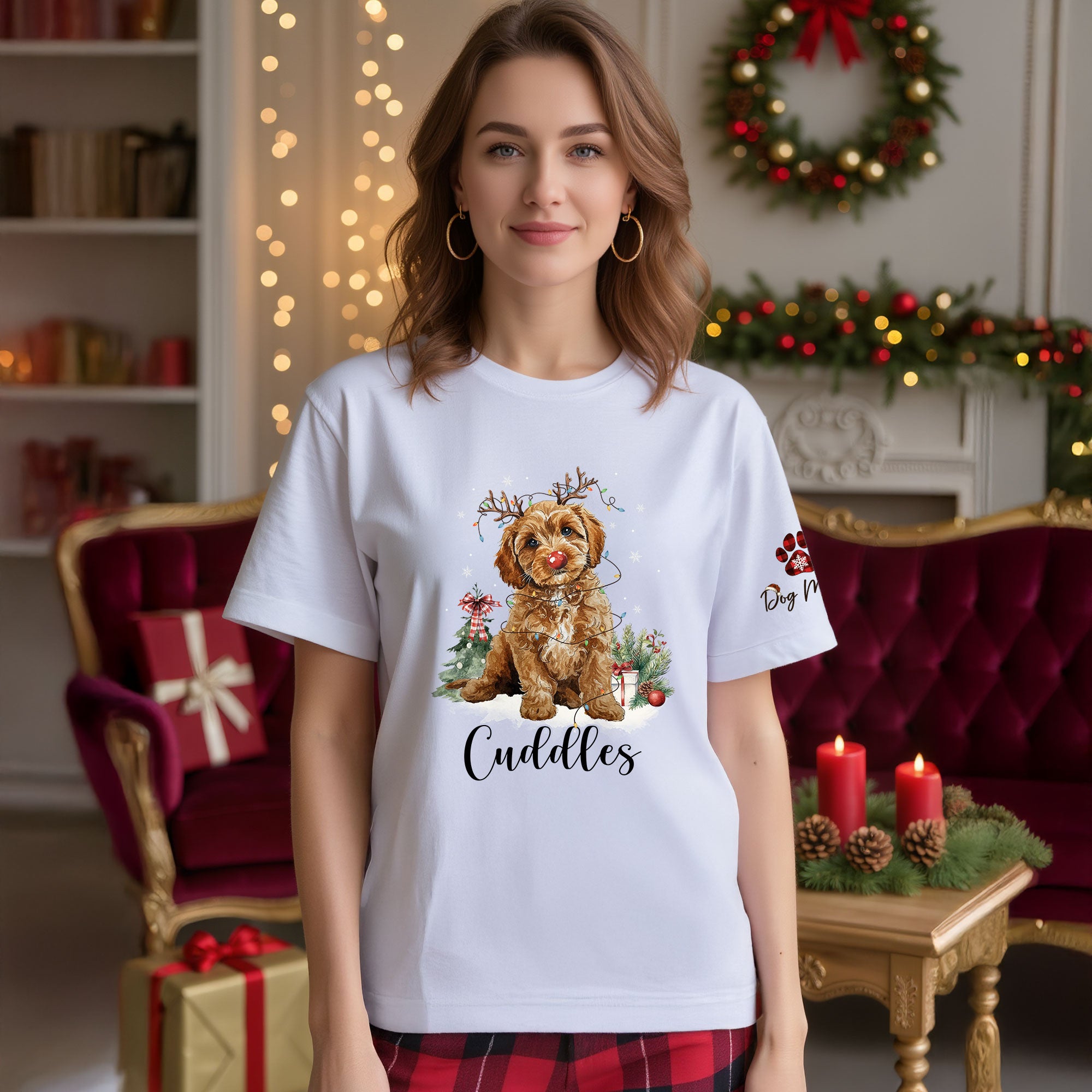 Holiday Dog Mom T-Shirt – Cozy Christmas Pet Lover Gift Idea