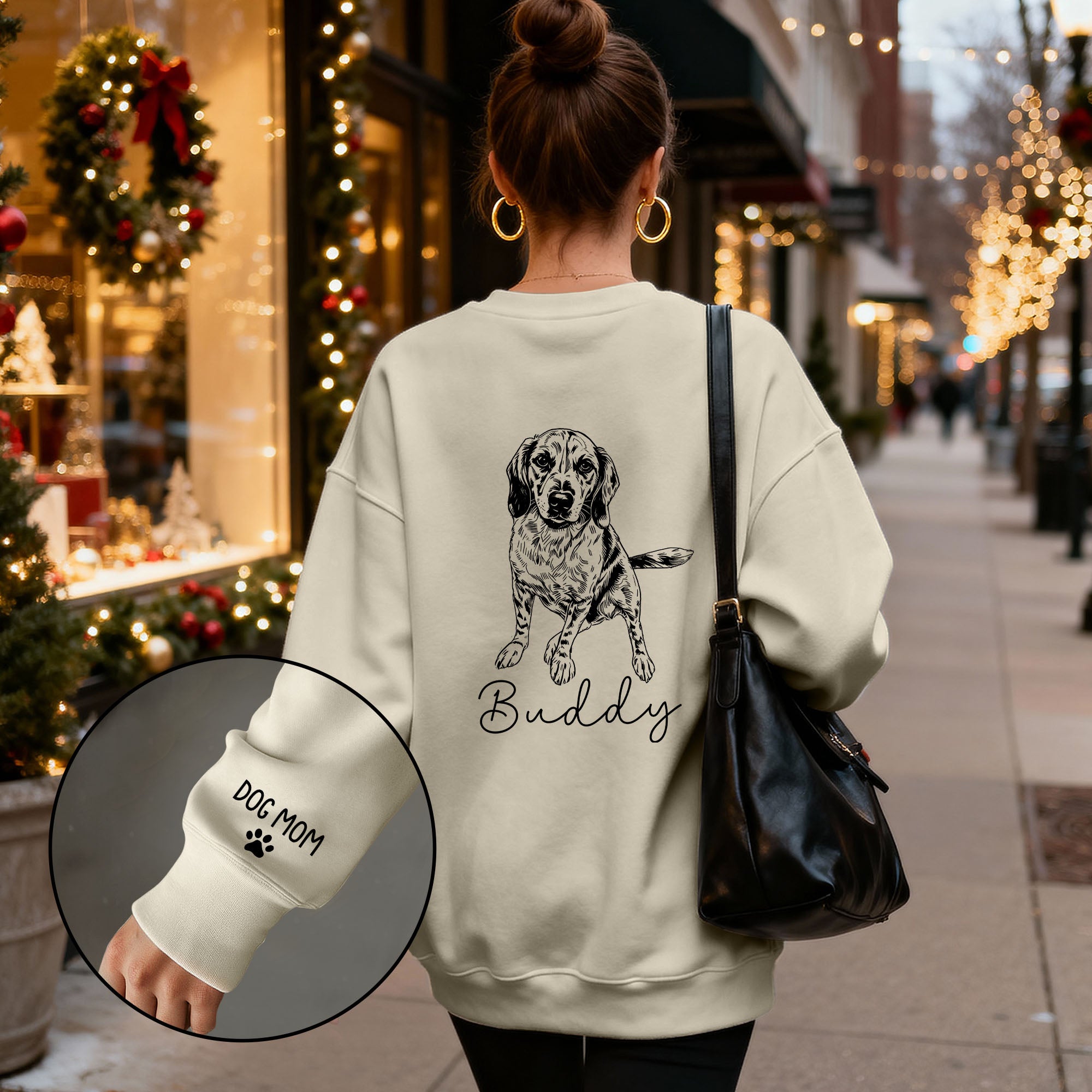 Custom Dog Mom Sweatshirt – Personalized with Your Dog’s Picture, Great Gift for Dog Lovers