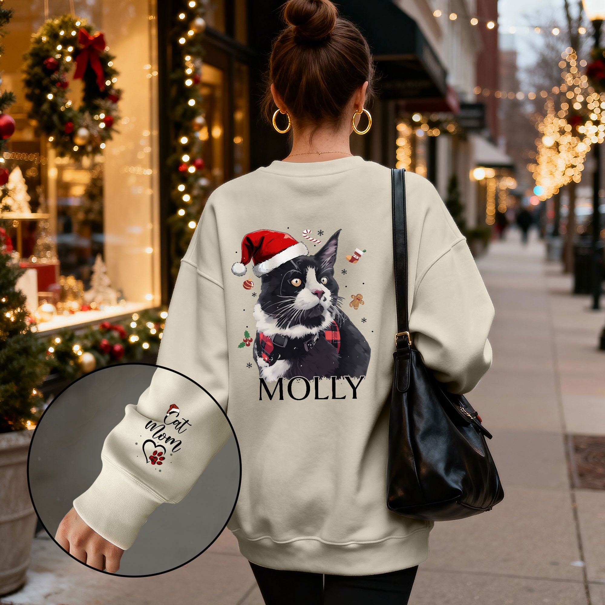 Personalized Sweatshirt for Cat Moms – Custom Cat Design with Your Pet’s Photo