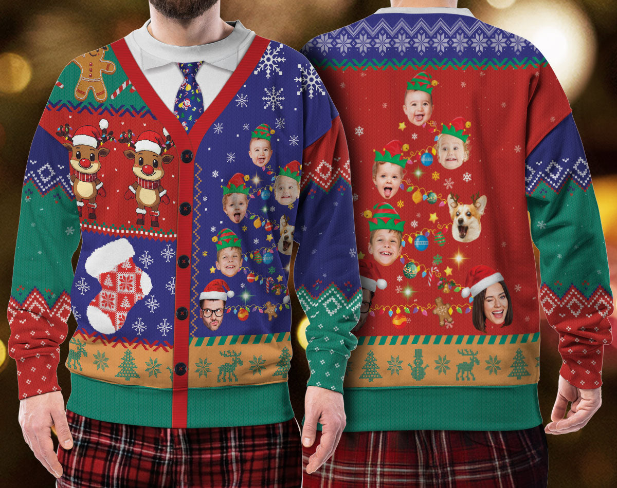 Custom Photo Ugly Christmas Sweater – Personalized Holiday Sweatshirt for Funny Gift