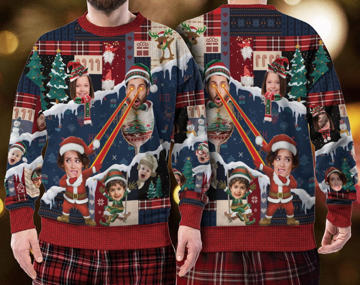 Custom Face Ugly Xmas Sweatshirt – Personalized Christmas Sweater for Funny Holiday Gift