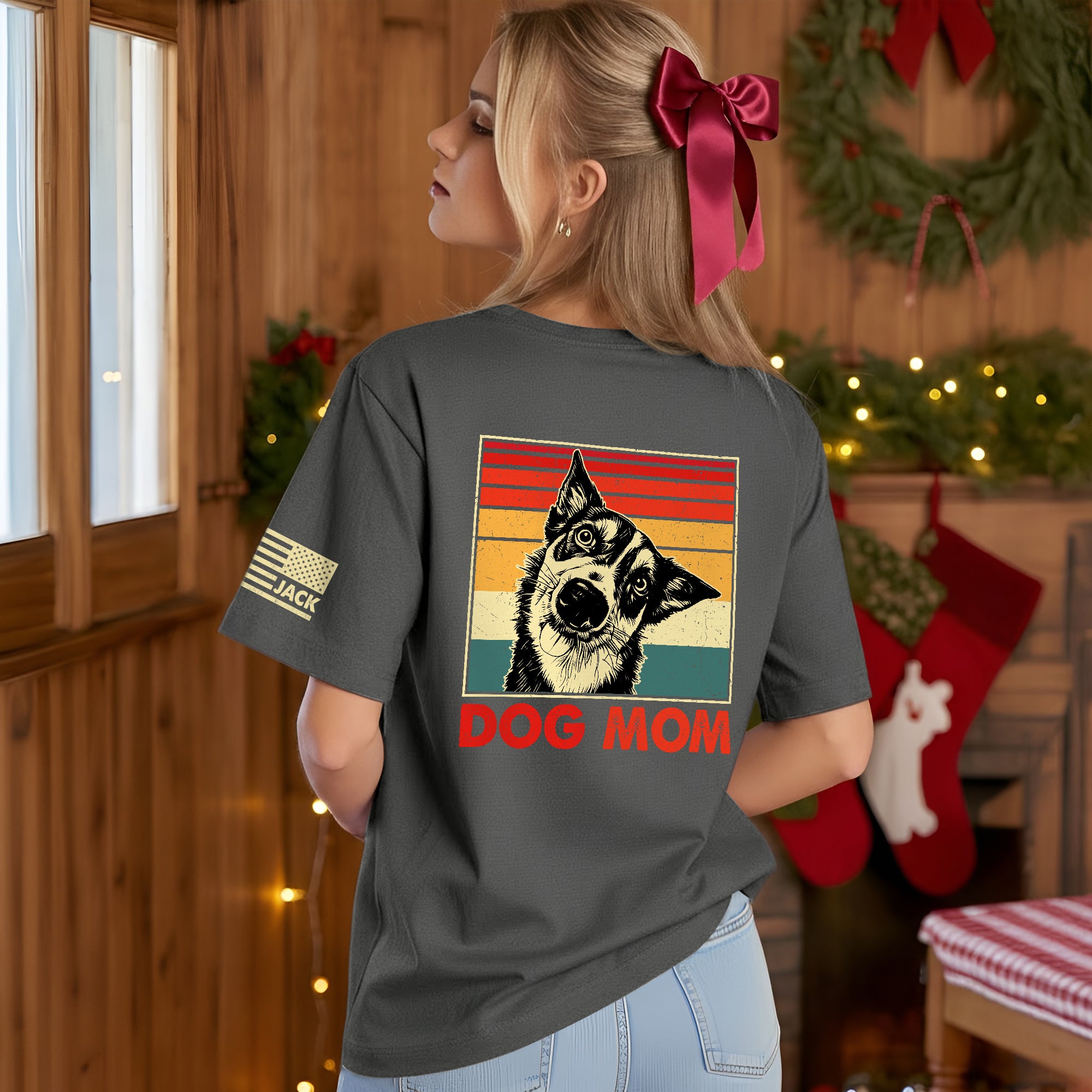 Custom Dog Dad T-Shirt – Personalized Pet Portrait Vintage Tee, Unique Gift for Dog Lovers