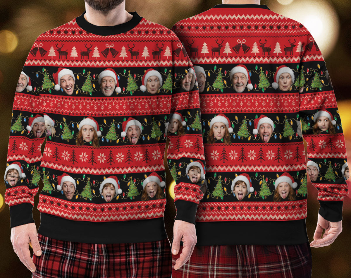 Custom Ugly Christmas Sweater – Personalized Photo Festive Knit for Family, Pets & Holiday Gifts