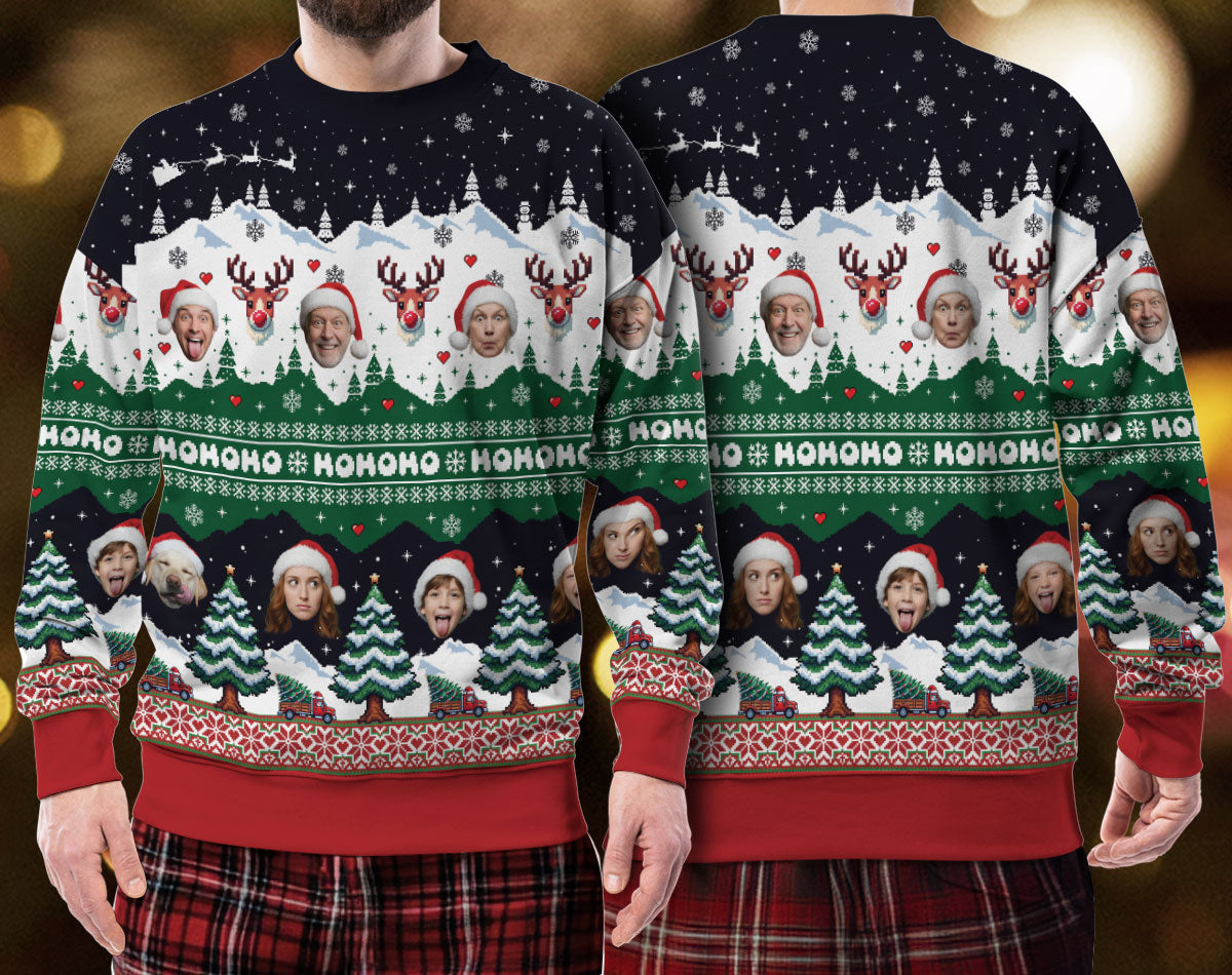 Custom Ugly Christmas Sweater – Personalized Photo Winter Holiday Knit for Family, Pets & Fun Gifting