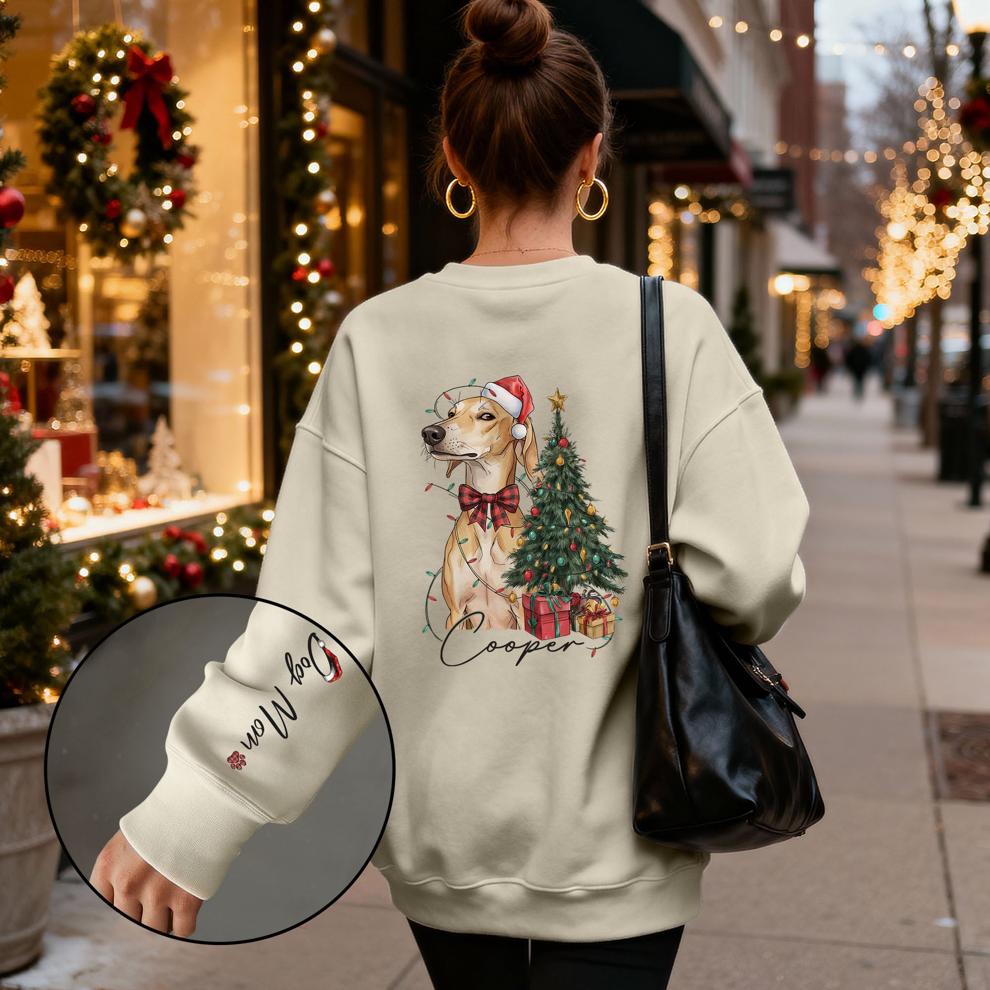 Personalized Dog Mom Sweatshirt, Christmas Sweatshirts For Women, Dog Mom Gift