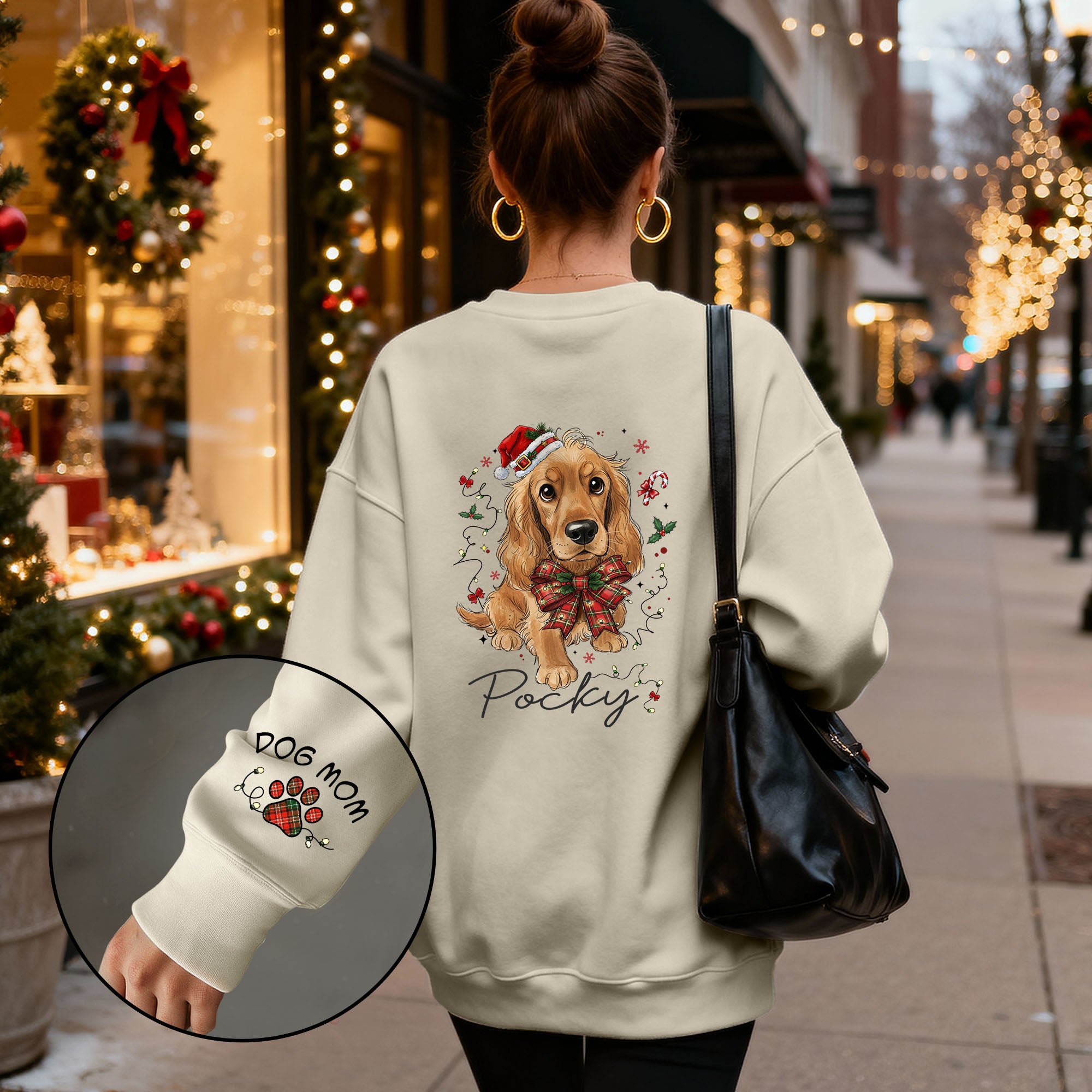 Dog Mom Christmas Sweatshirt – Custom Pet Lover Gift