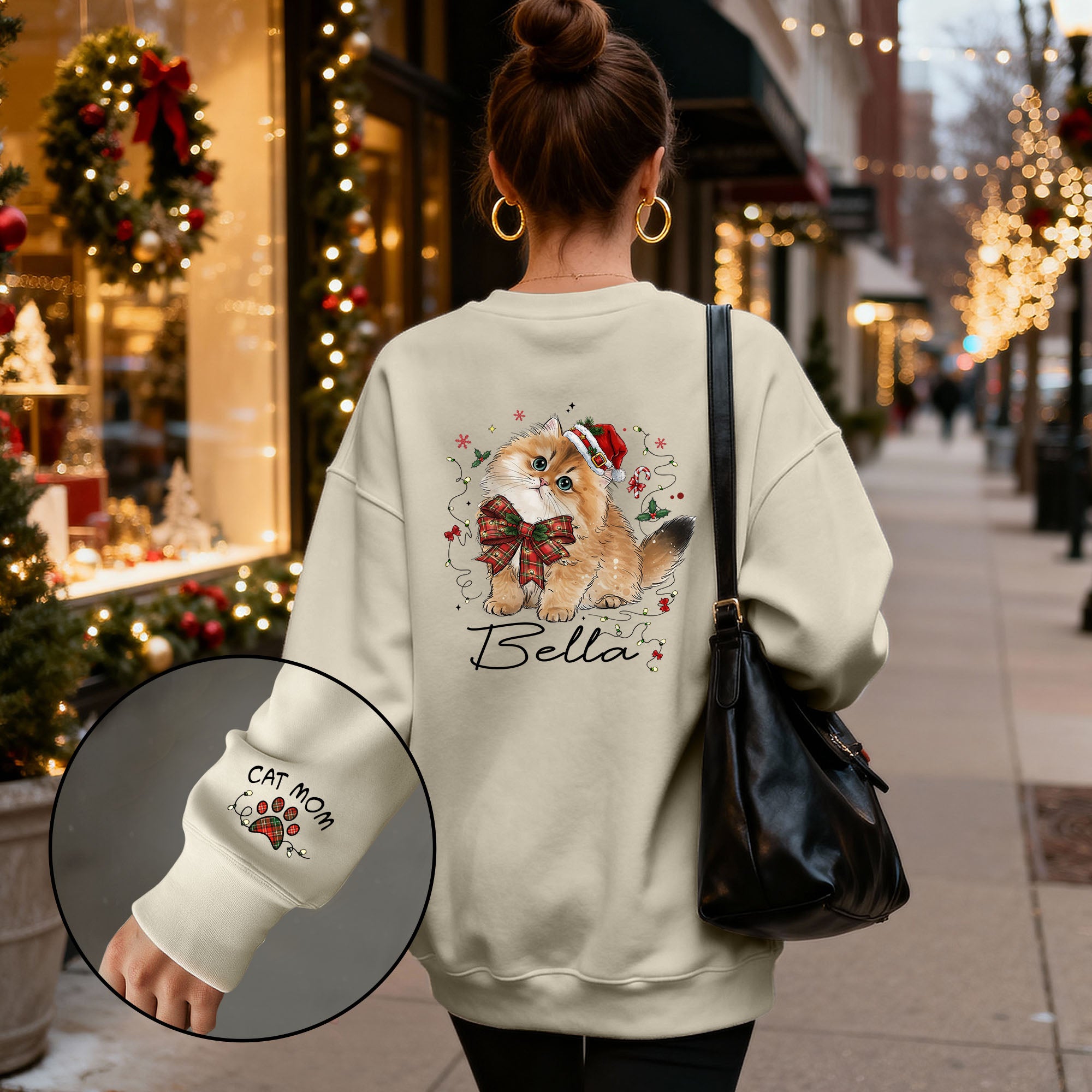 Custom Pet Lover Sweatshirt – Handmade Christmas Gift for Women & Cat Moms