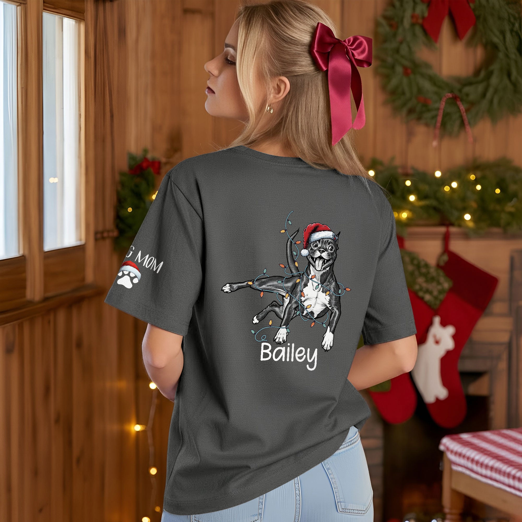 Personalized Dog Christmas T-Shirt – Custom Pet Photo Shirt, Gift for Pet Lovers
