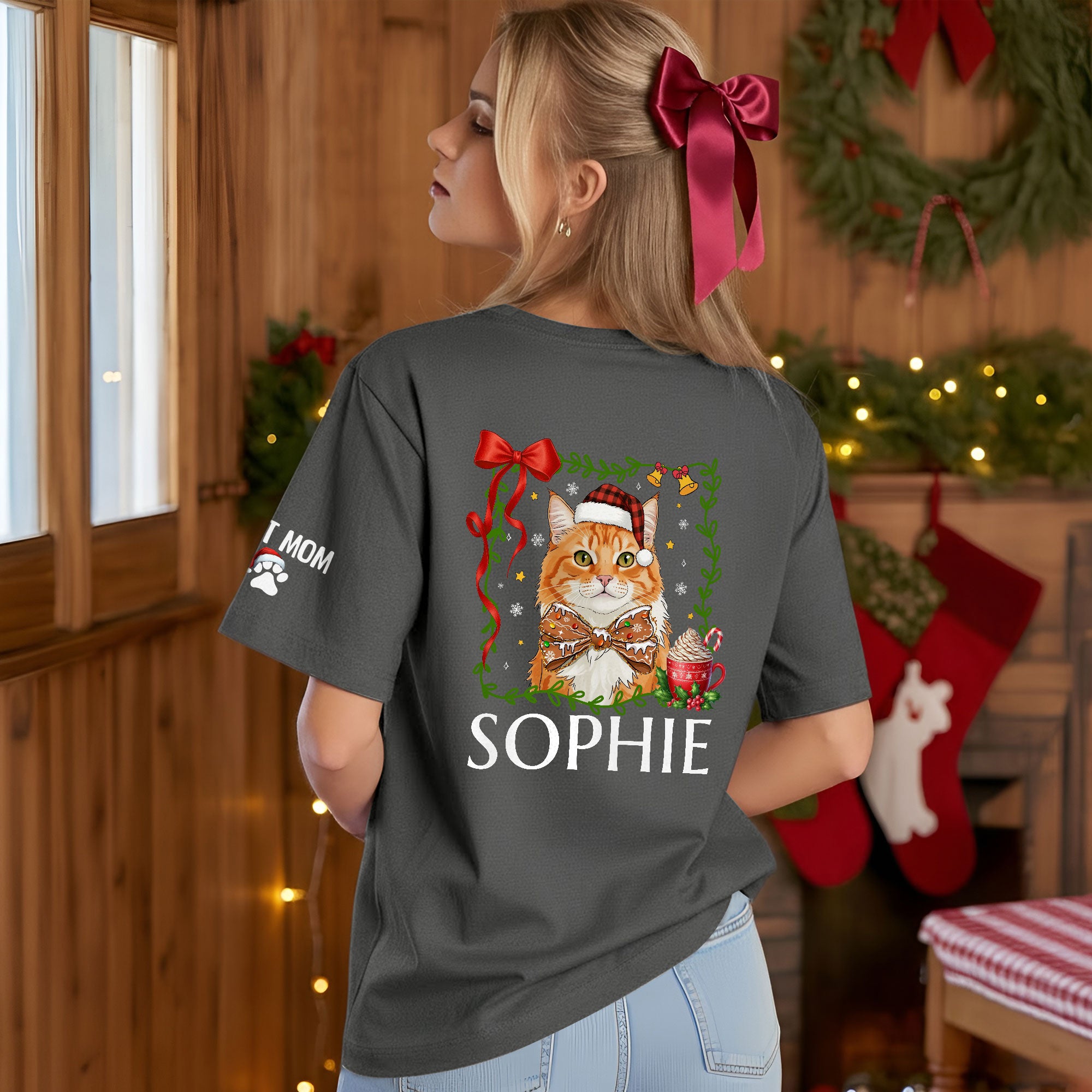 Custom Pet Christmas Shirt – Personalized Cat Photo Tee, Funny Holiday Gift for Cat Lovers