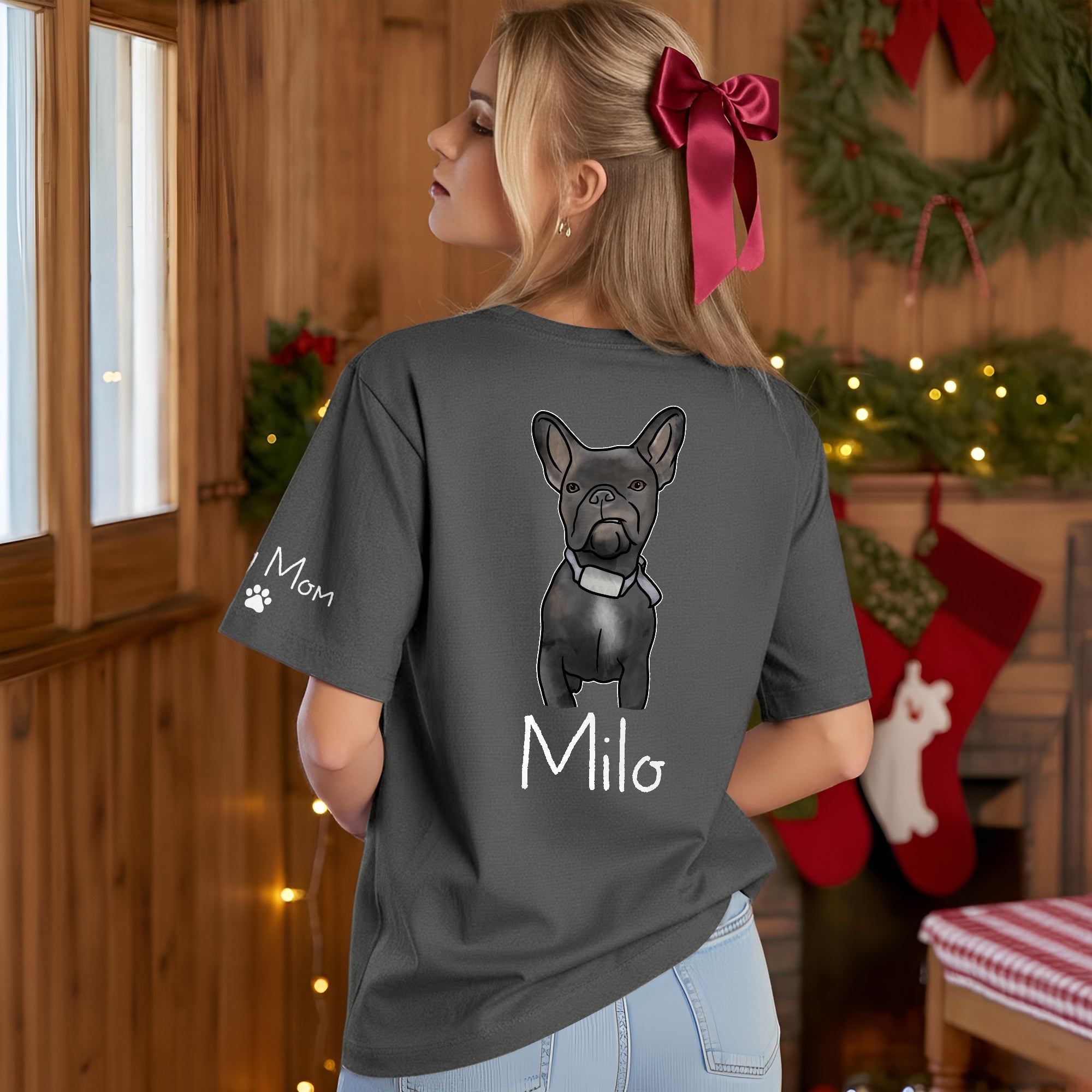 Custom Pet Portrait T-Shirt – Personalized Dog Lover Tee from Photo, Cute Gift for Dog Mom & Dog Dad