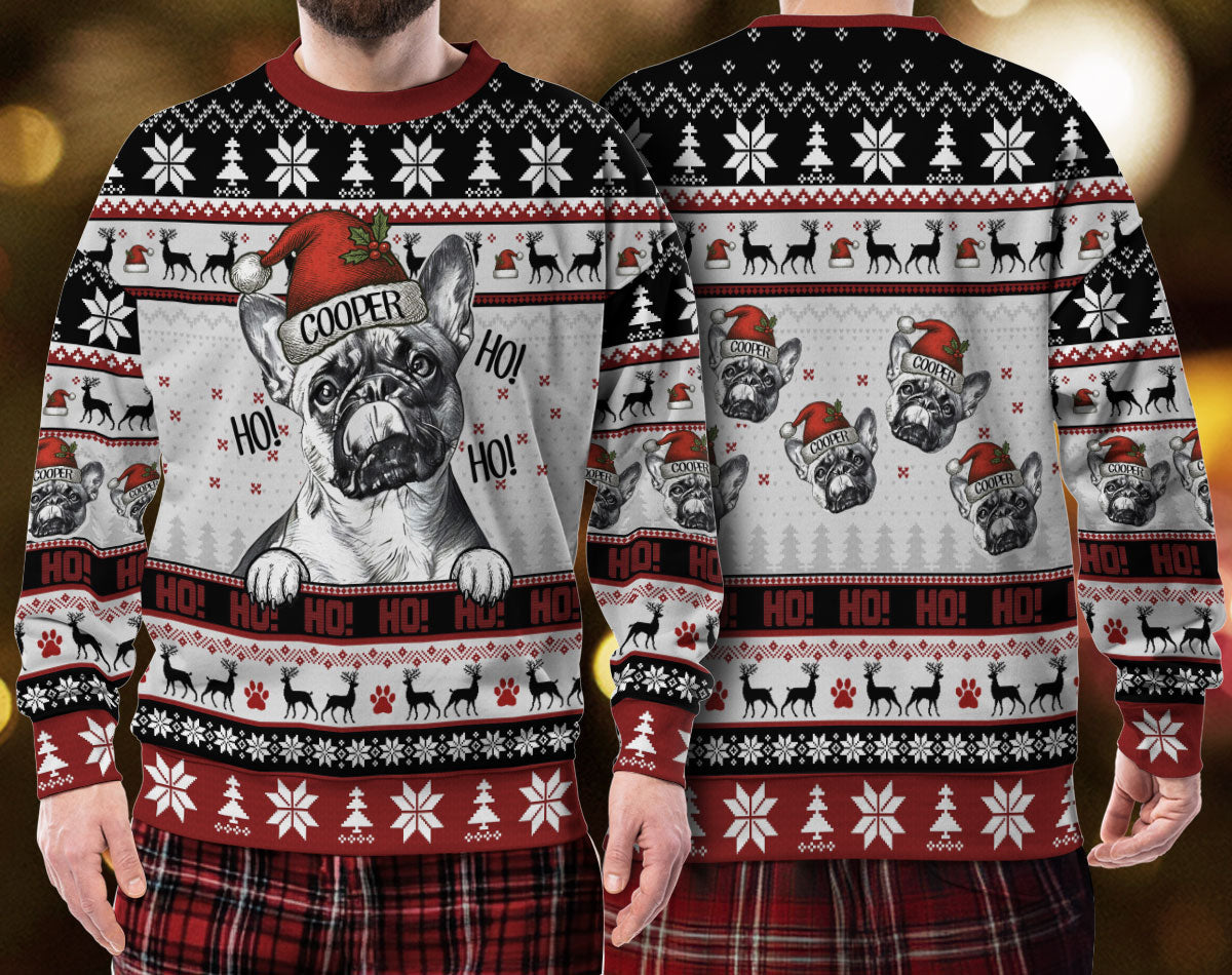 Custom Pet Photo Christmas Sweater – Funny Holiday Dog Sweatshirt Gift for Dog Dad