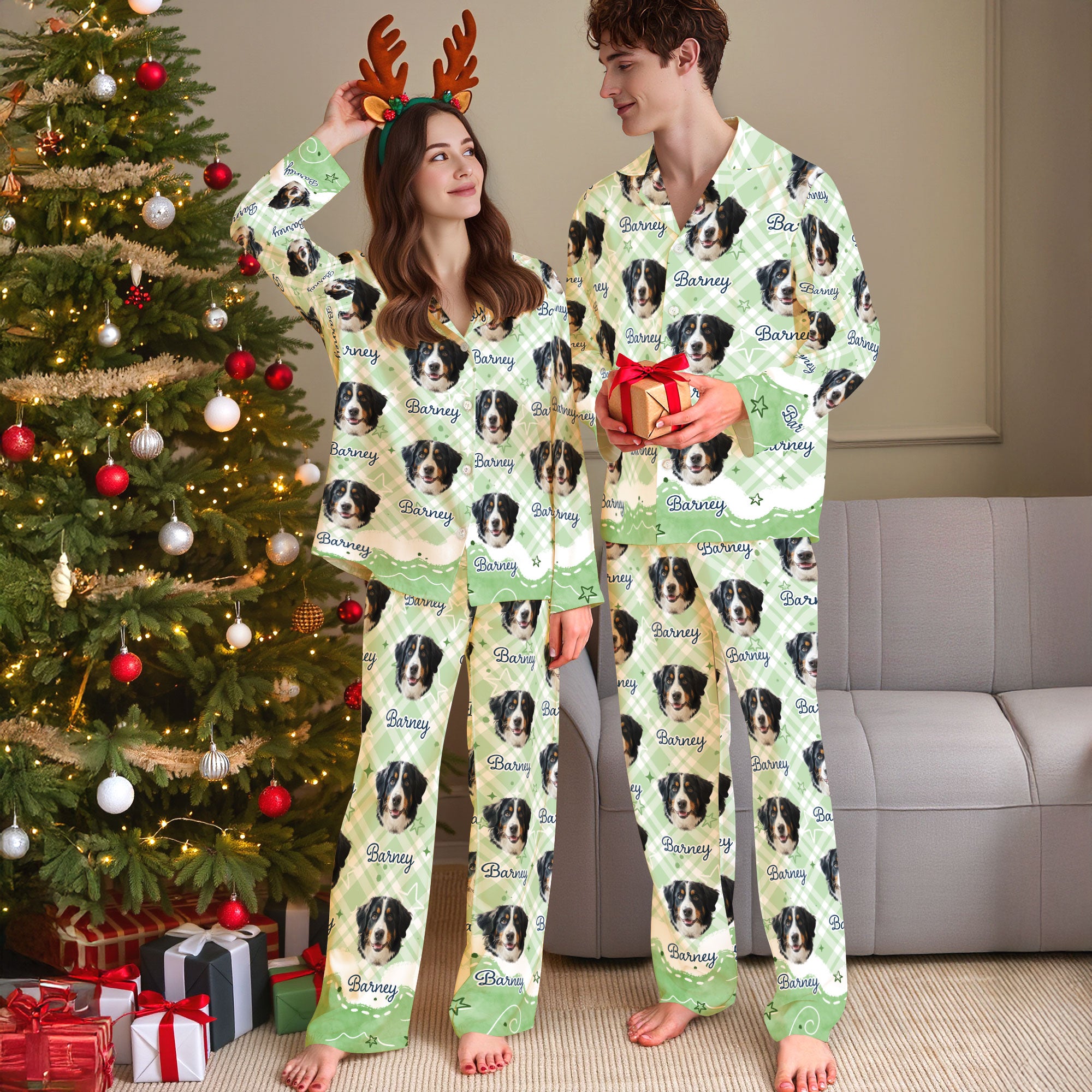 Pet Lover Custom Pajama Set – Dog Photo Printed Sleepwear