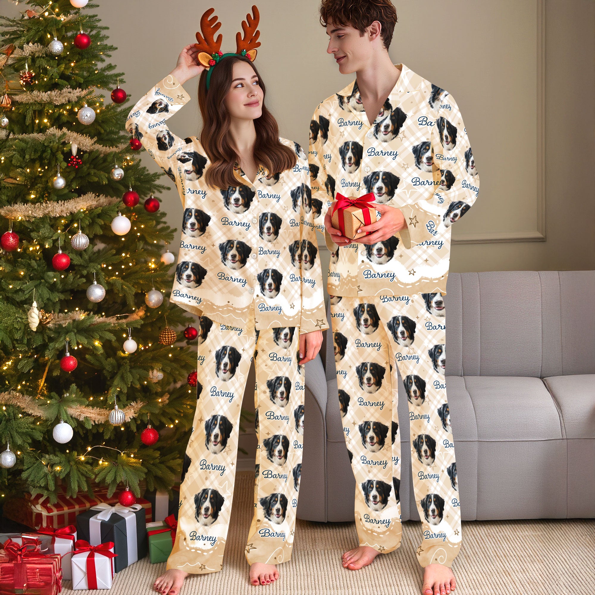 Cute Custom Pet Pajamas – Personalized Dog Face Outfit