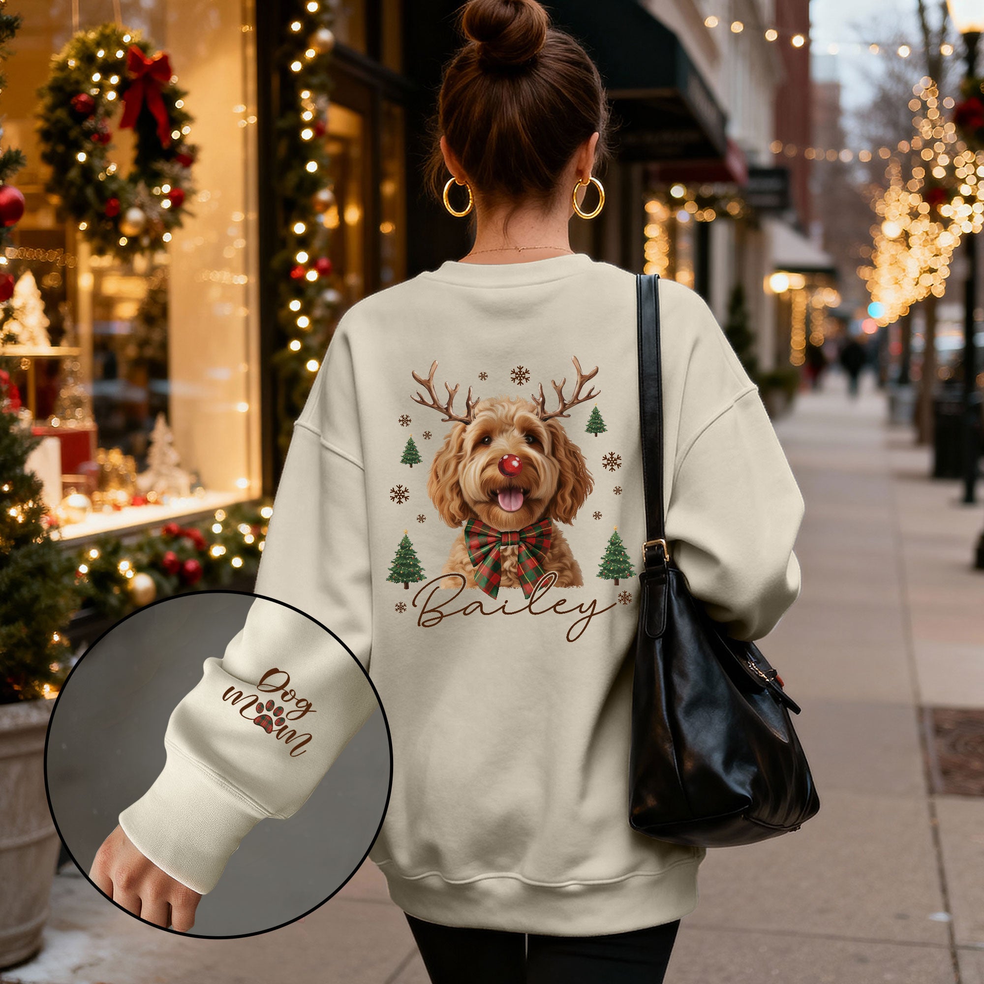 Custom Pet Face Dog Mom Sweatshirt – Personalized Gift for Dog Lovers