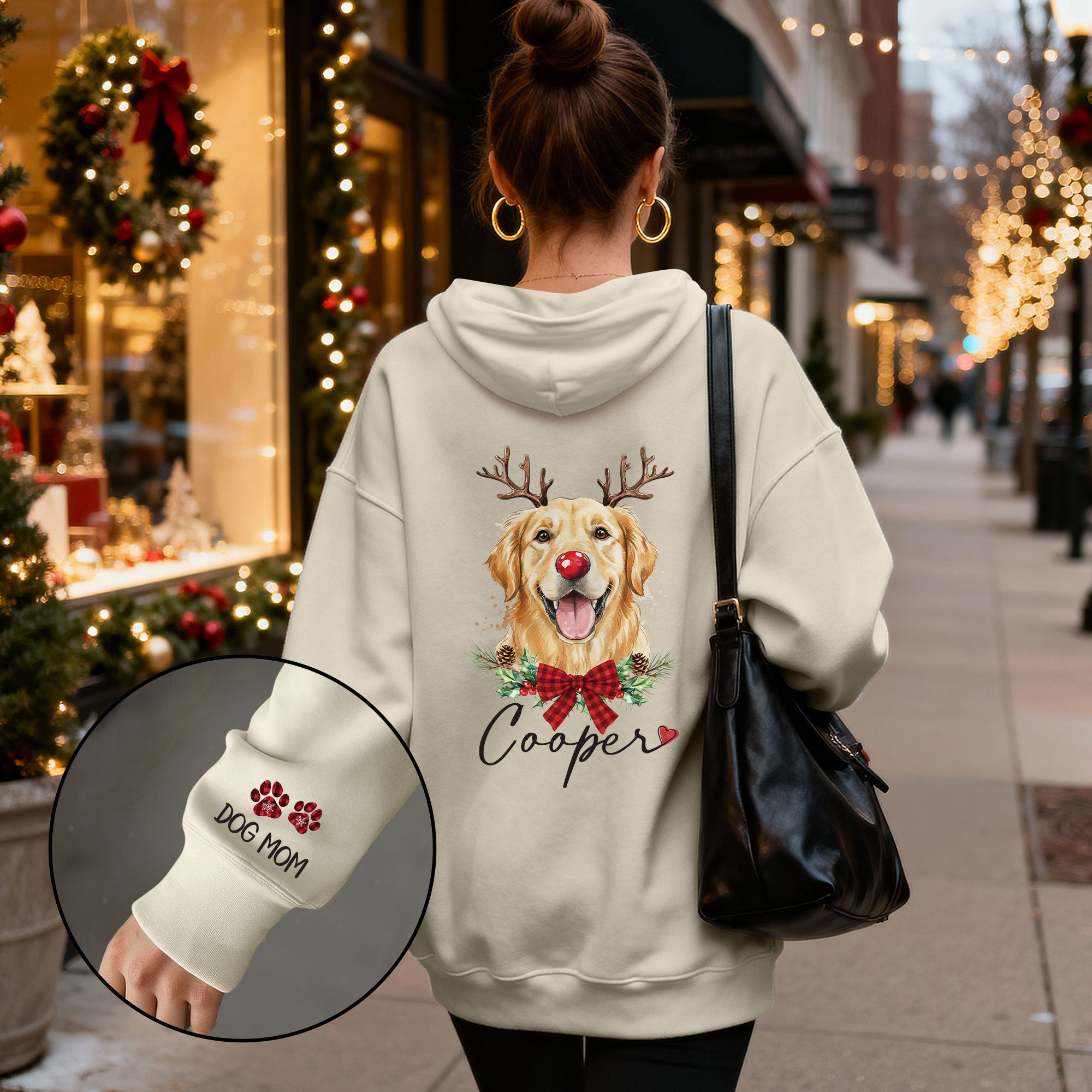 Dog Mom Christmas Hoodie – Cozy Holiday Sweatshirt for Pet Lovers
