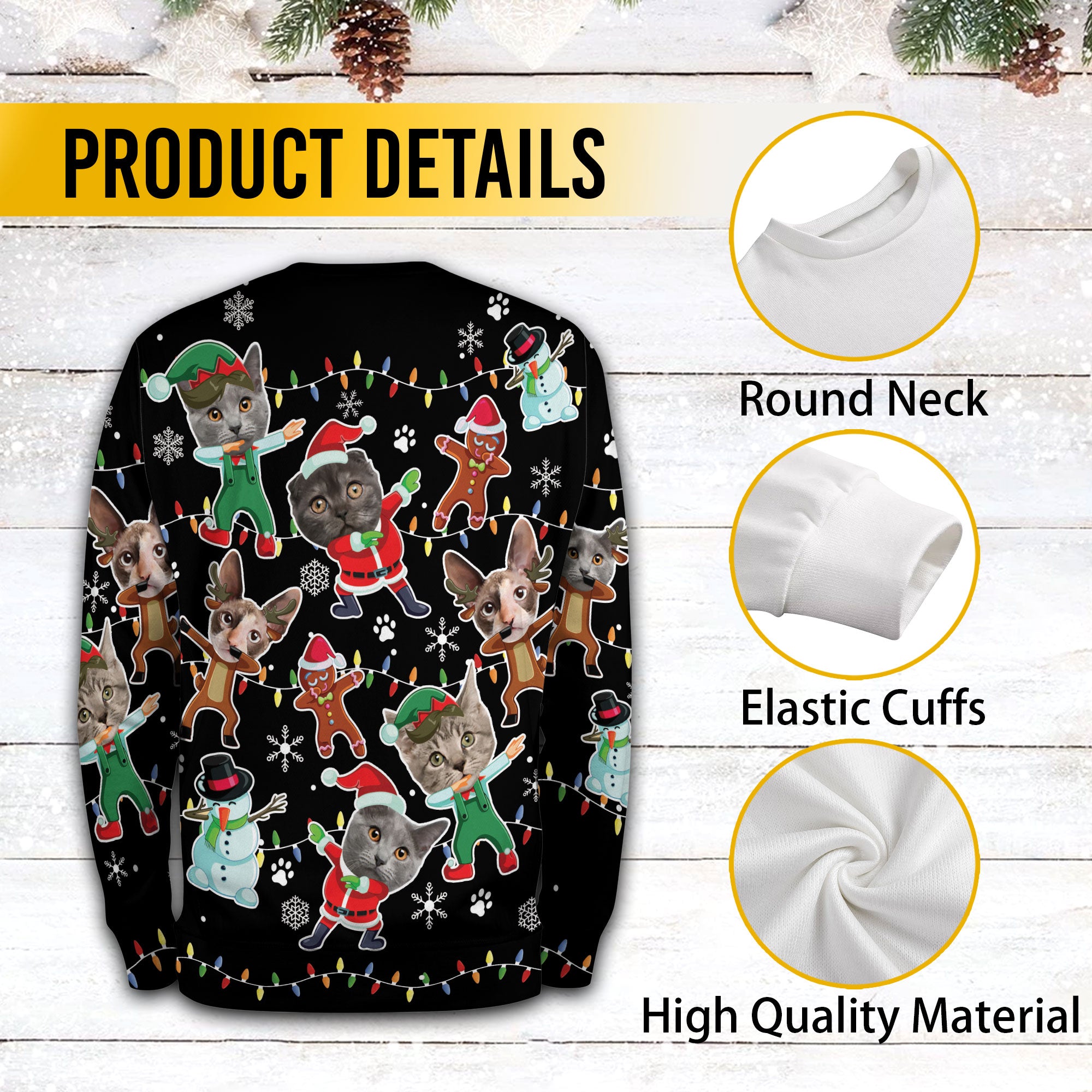 Custom Pet Face Ugly Christmas Sweater for Men Women – Personalized Photo Holiday Sweatshirt