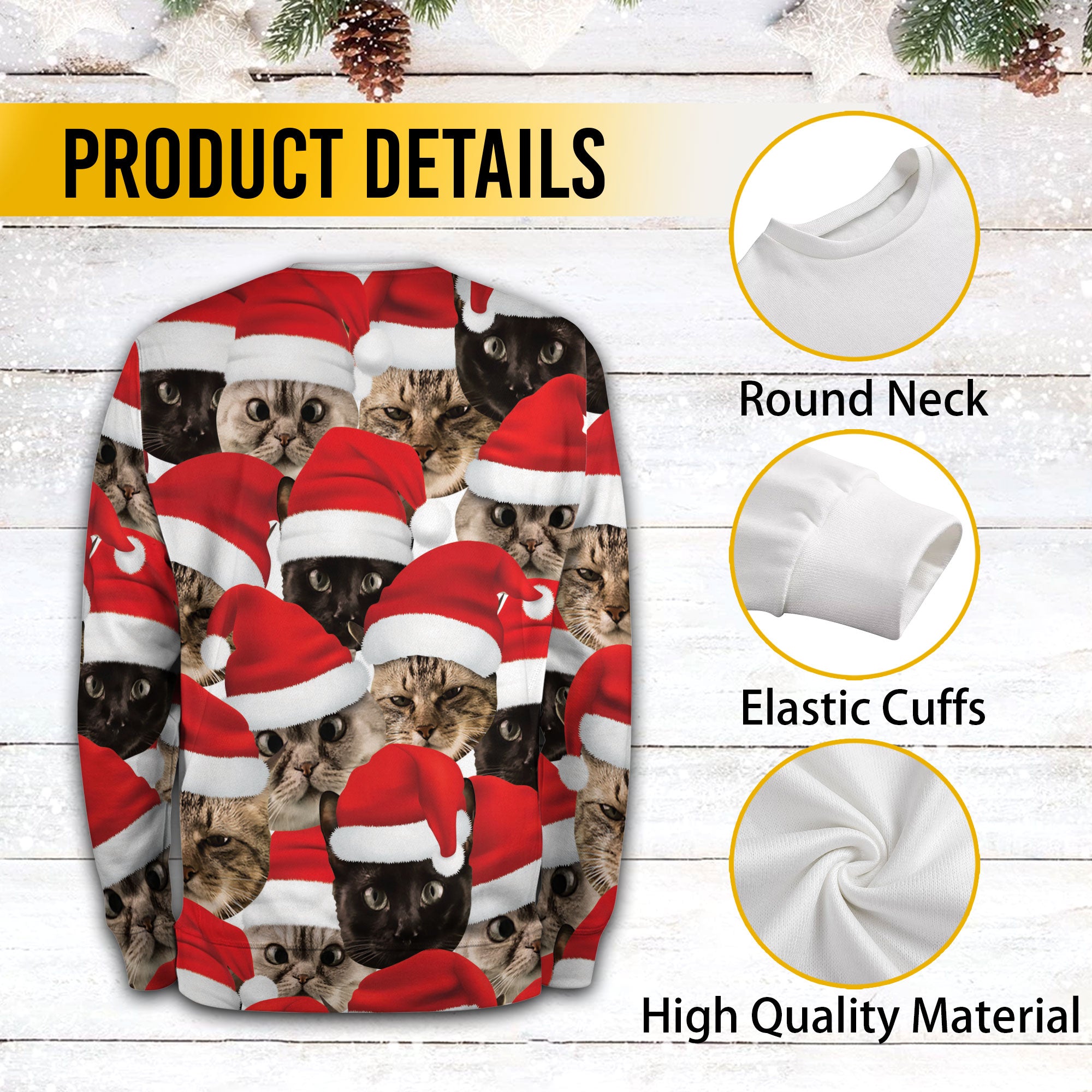 Personalized Pet Photo Ugly Christmas Sweater – Custom Face Holiday Sweatshirt Gift