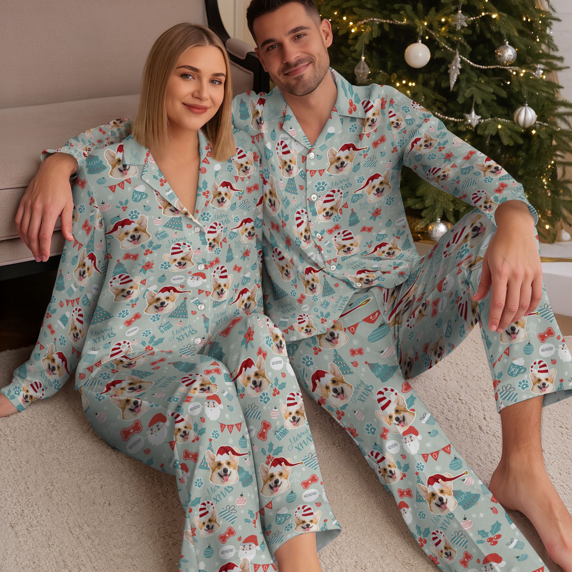 Customized Pet Pajamas – Unique Pet Lover Gift, Personalized Pet Face Sleepwear for Christmas