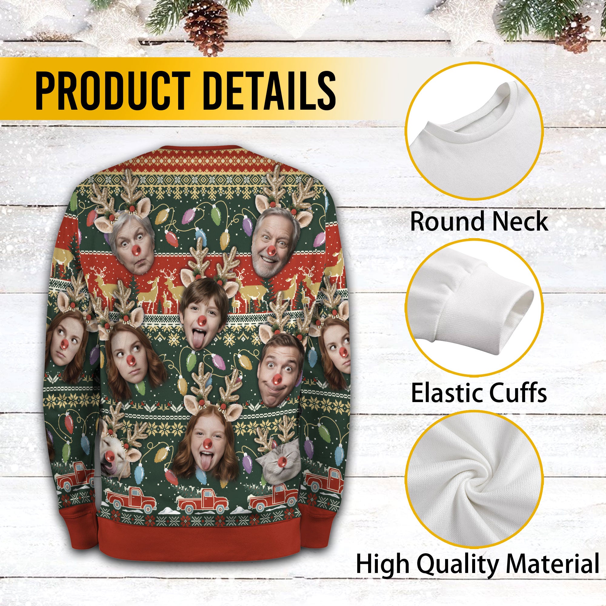 Unique Personalized Christmas Face Sweater – Perfect Holiday Party Outfit