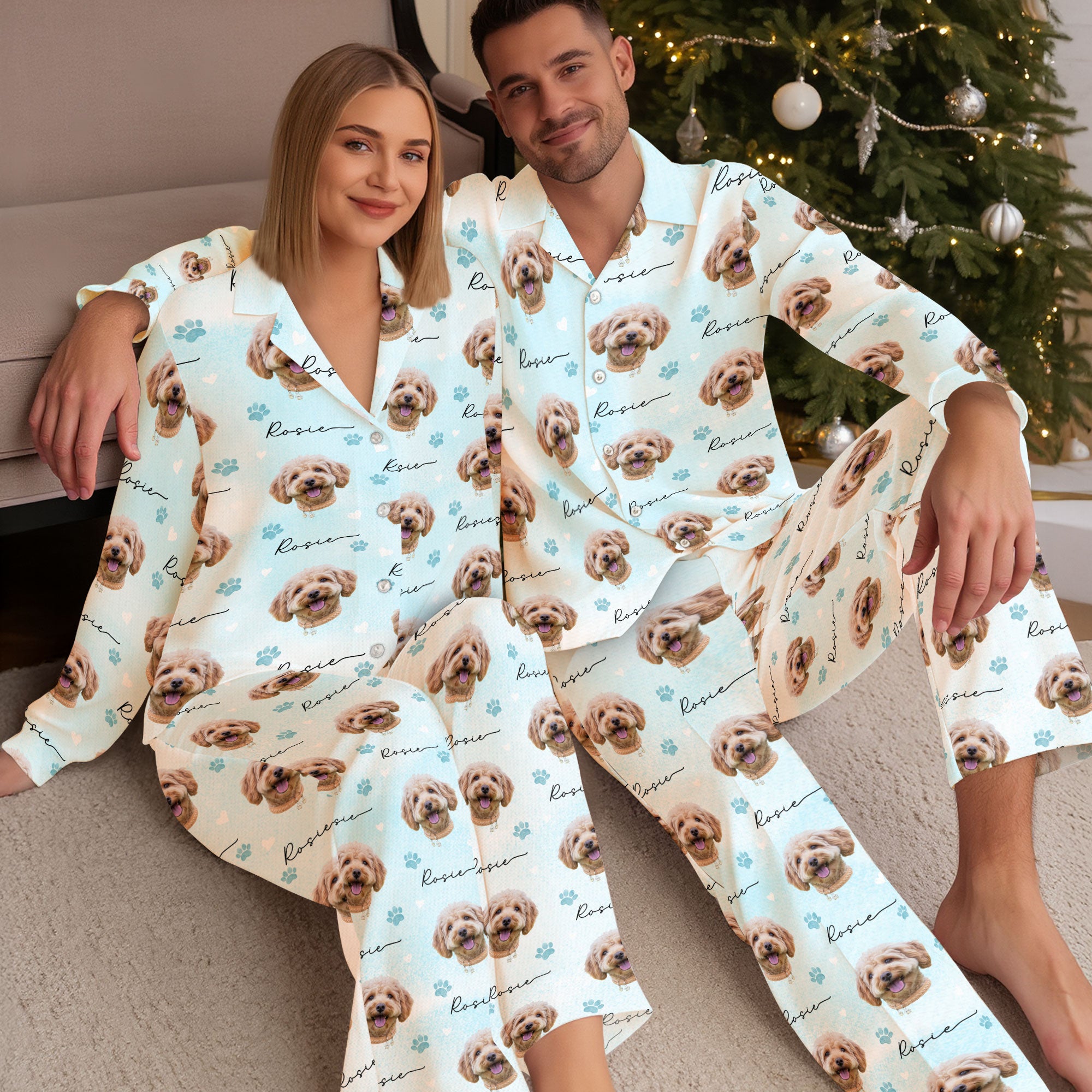 Custom Photo Pet Pajamas – Cute Christmas PJs for Pet Lovers, Personalized Holiday Gift Set