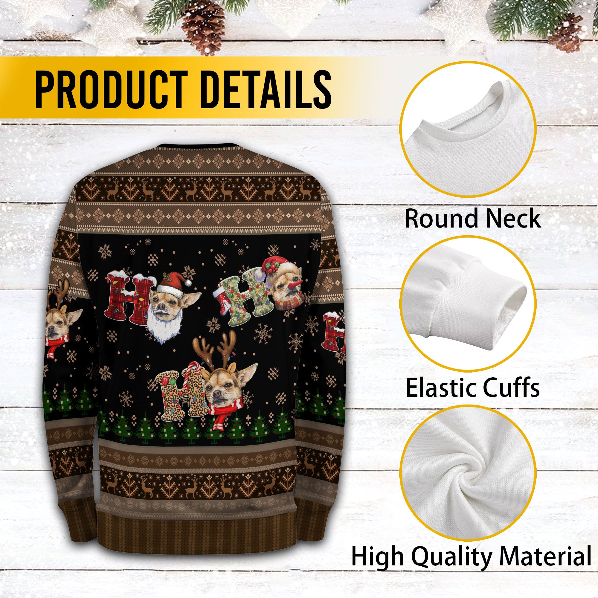 Ugly Christmas Dog Sweater – Personalized Pet Photo Holiday Sweatshirt for Men & Women
