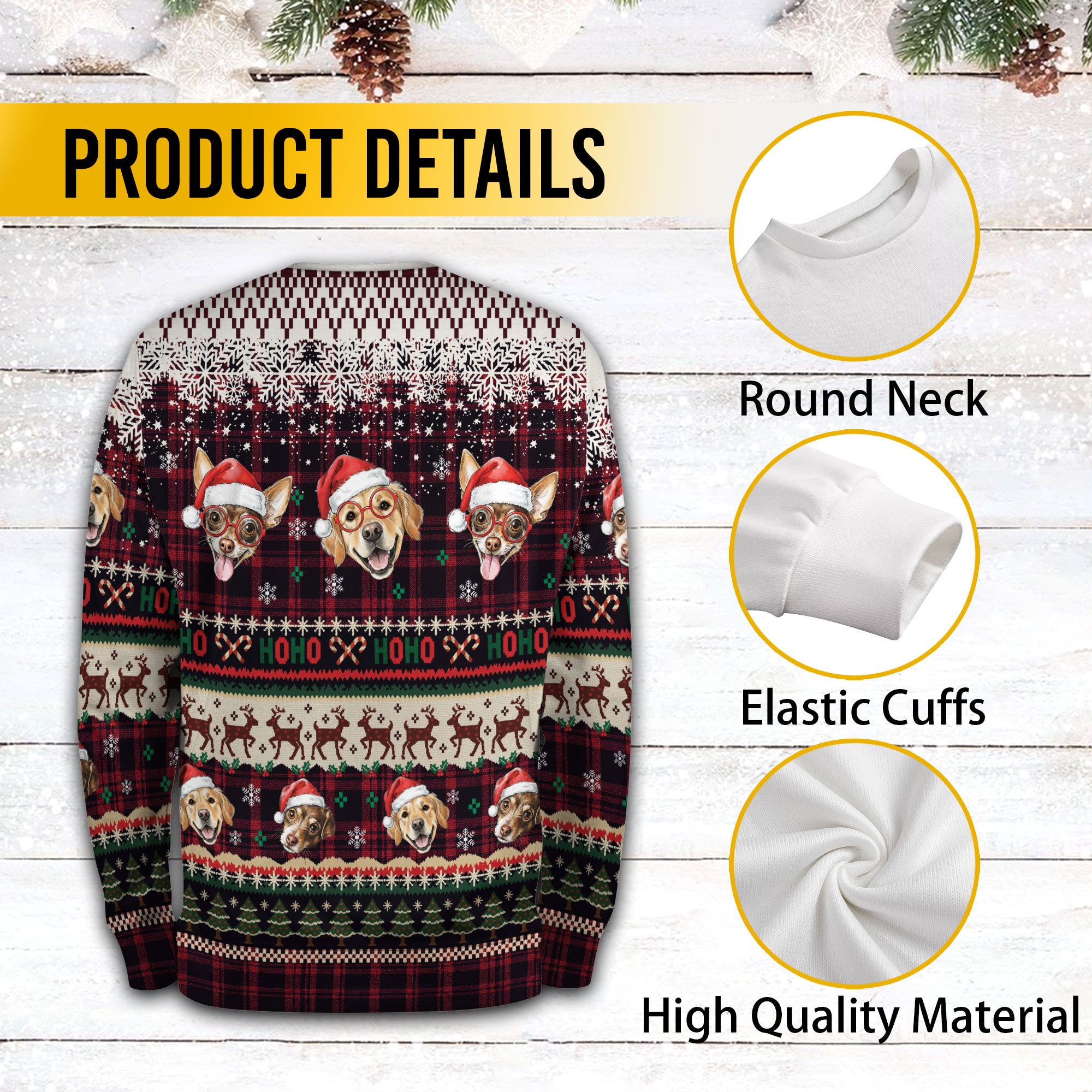 Custom Face Christmas Sweater – Personalized Family Holiday Sweatshirt Gift for Men Women