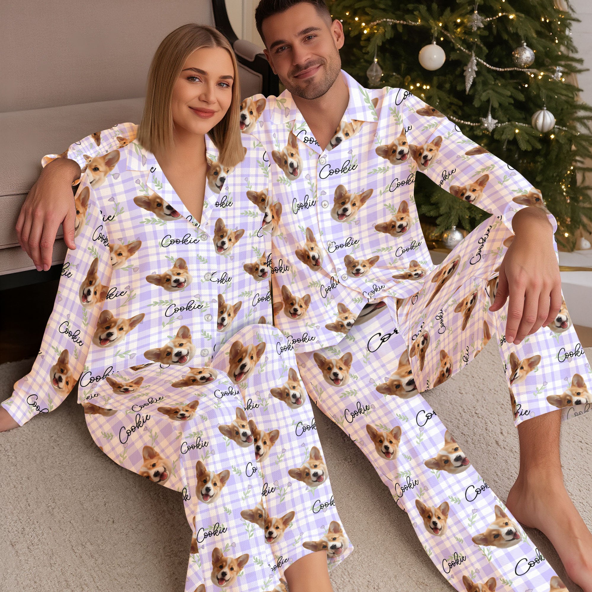 Custom Pet Face Pajamas Set – Personalized Dog PJs & Socks