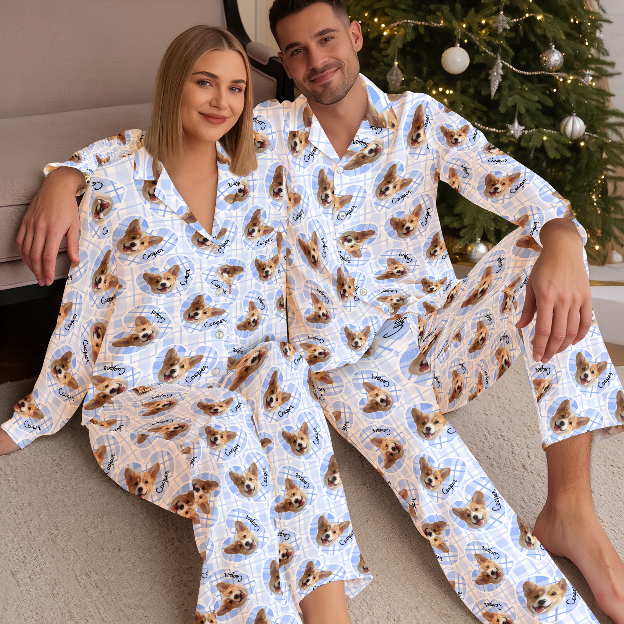 Personalized Pet Pajama Set – Custom Dog Face Sleepwear