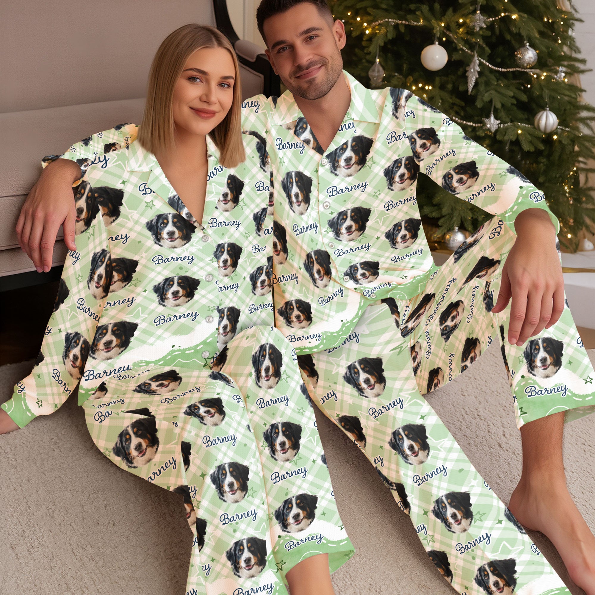 Pet Lover Custom Pajama Set – Dog Photo Printed Sleepwear