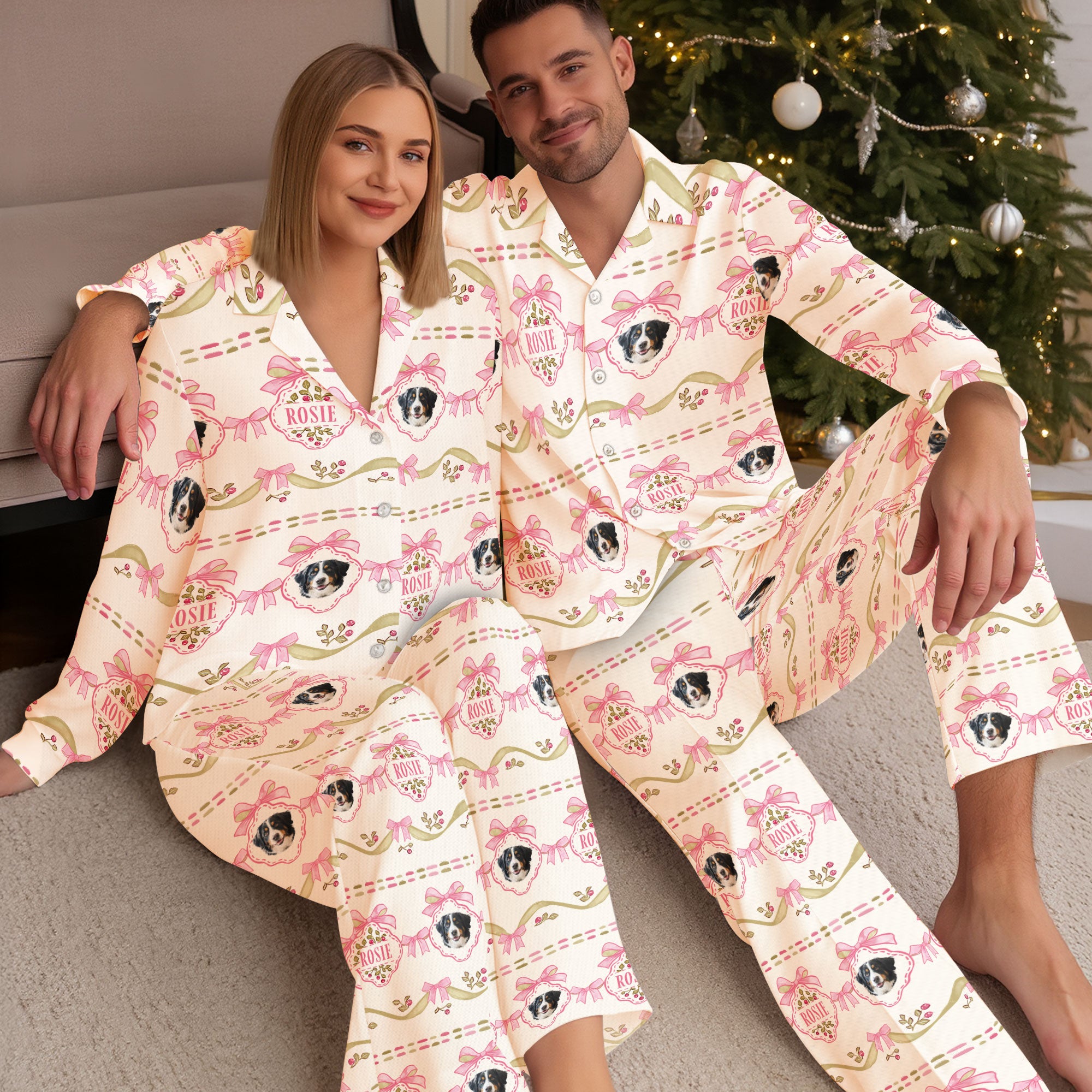 Custom Pet Name & Face Pajamas – Adorable Dog Edition